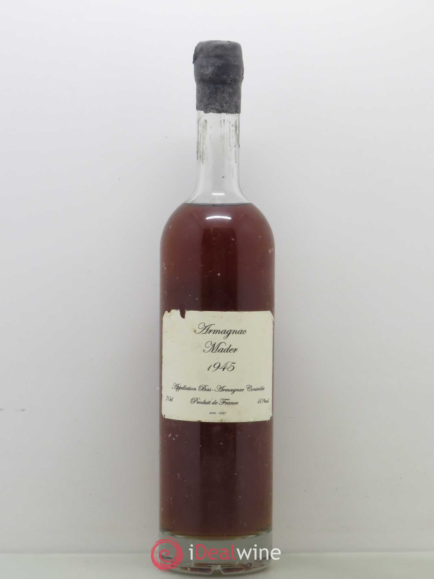 Bas-Armagnac Mader (sans prix de réserve) 1945 - Lotto di 1 bottiglia - 0