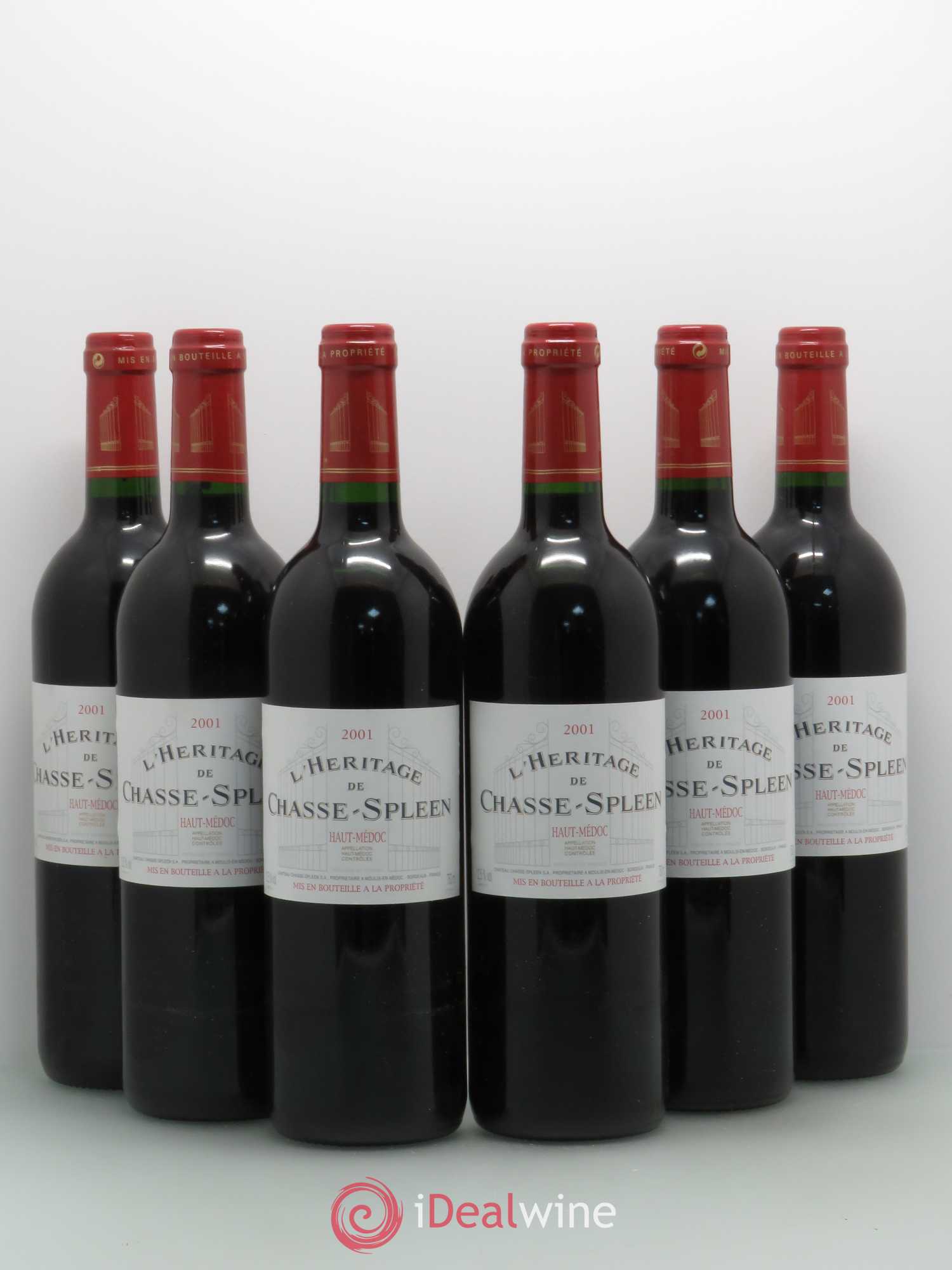 Héritage (Ermitage) de Chasse Spleen (sans prix de réserve) 2001 - Lot de 6 bouteilles - 0