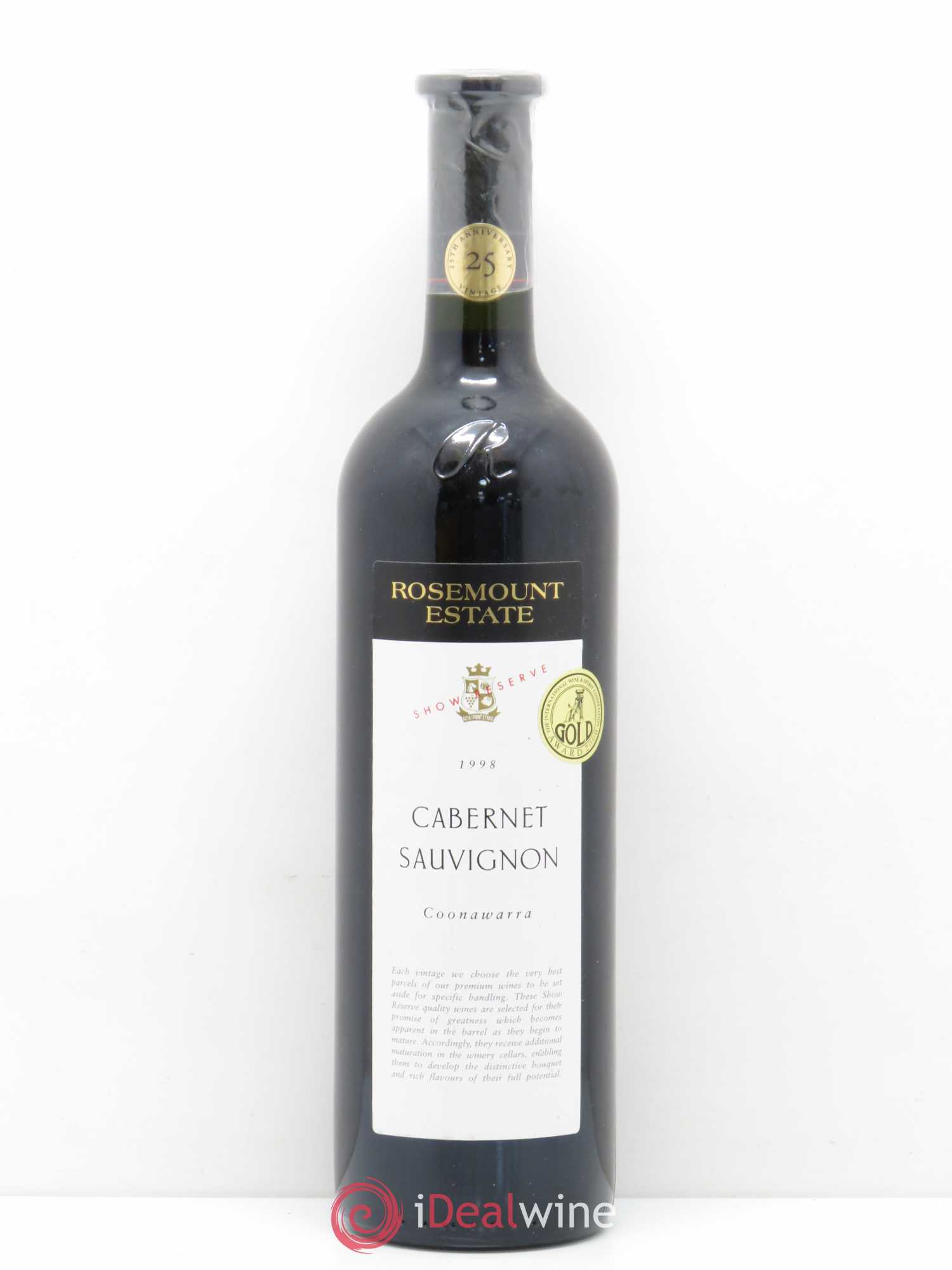 Australie Rosemount Estate Cabernet Sauvignon (sans prix de réserve) 1998 - Posten von 1 Flasche - 0