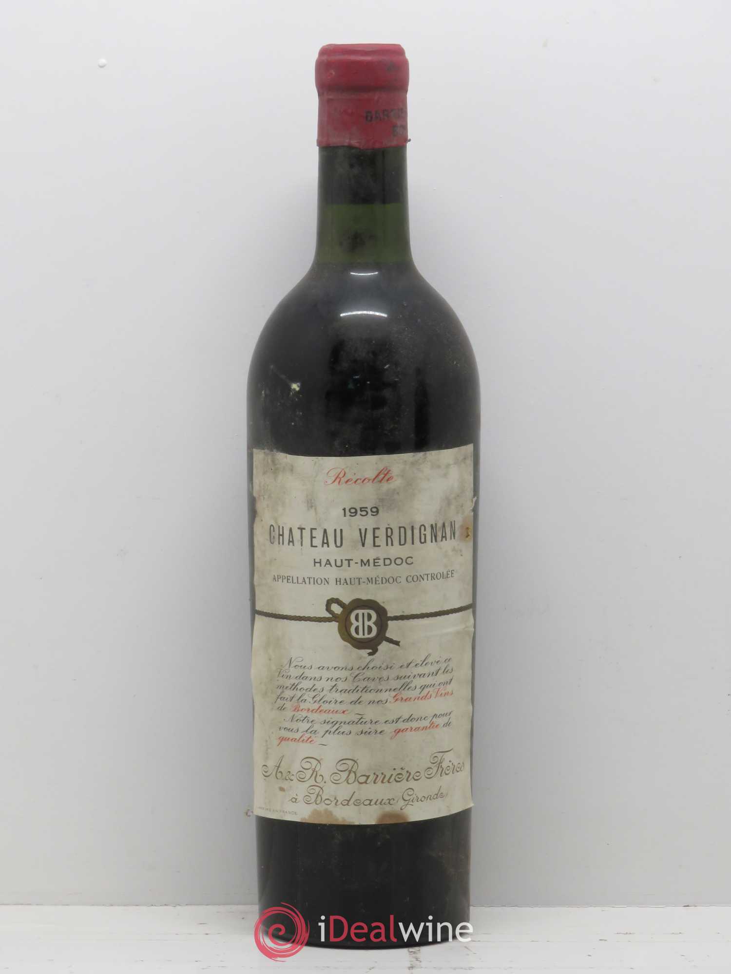 Château Verdignan Cru Bourgeois (sans prix de réserve) 1959 - Lot de 1 bouteille - 0
