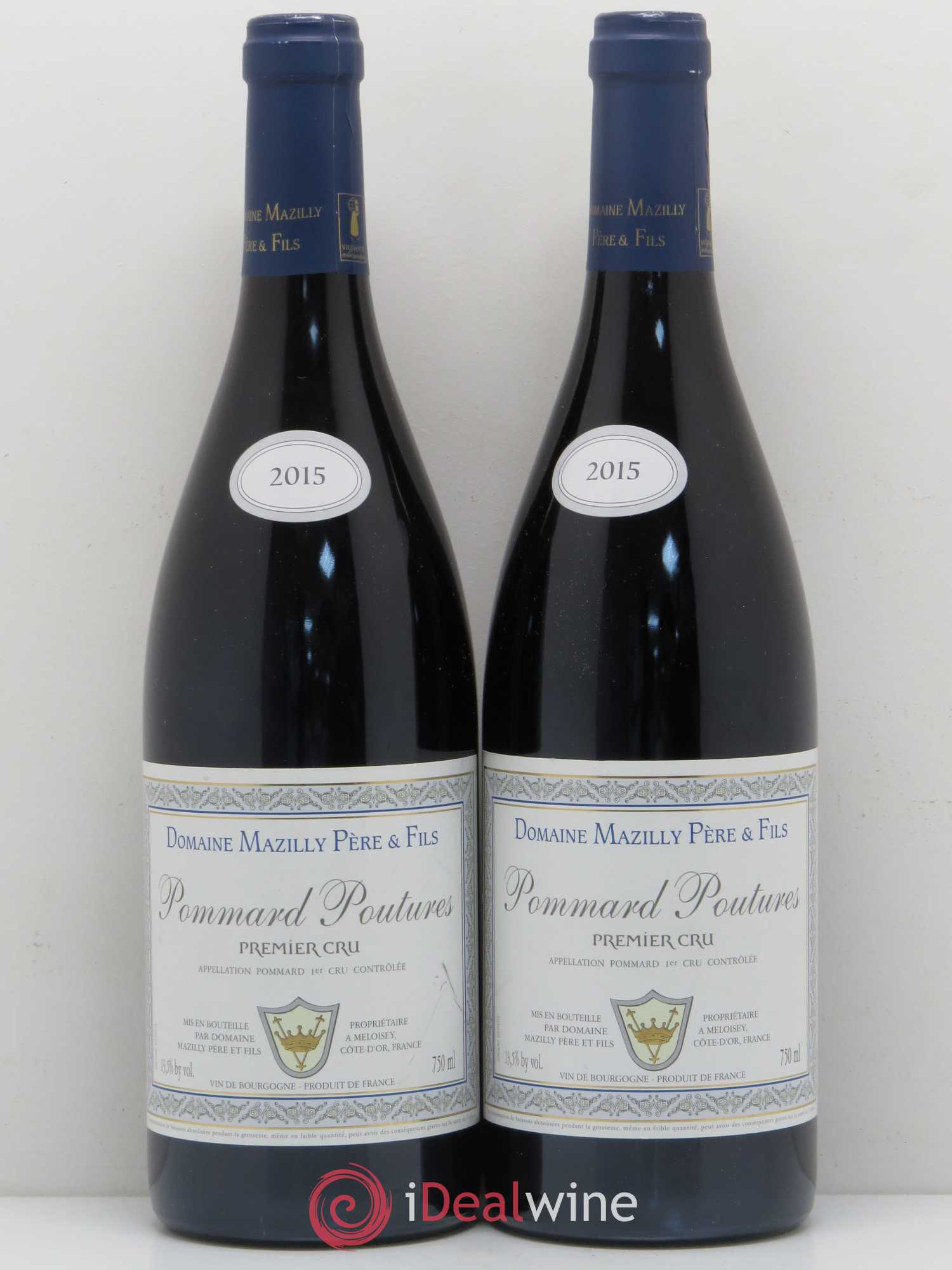 Pommard 1er Cru Poutures Domaine Mazilly Pere & Fils (sans prix de réserve) 2015 - Posten von 2 Flaschen - 0