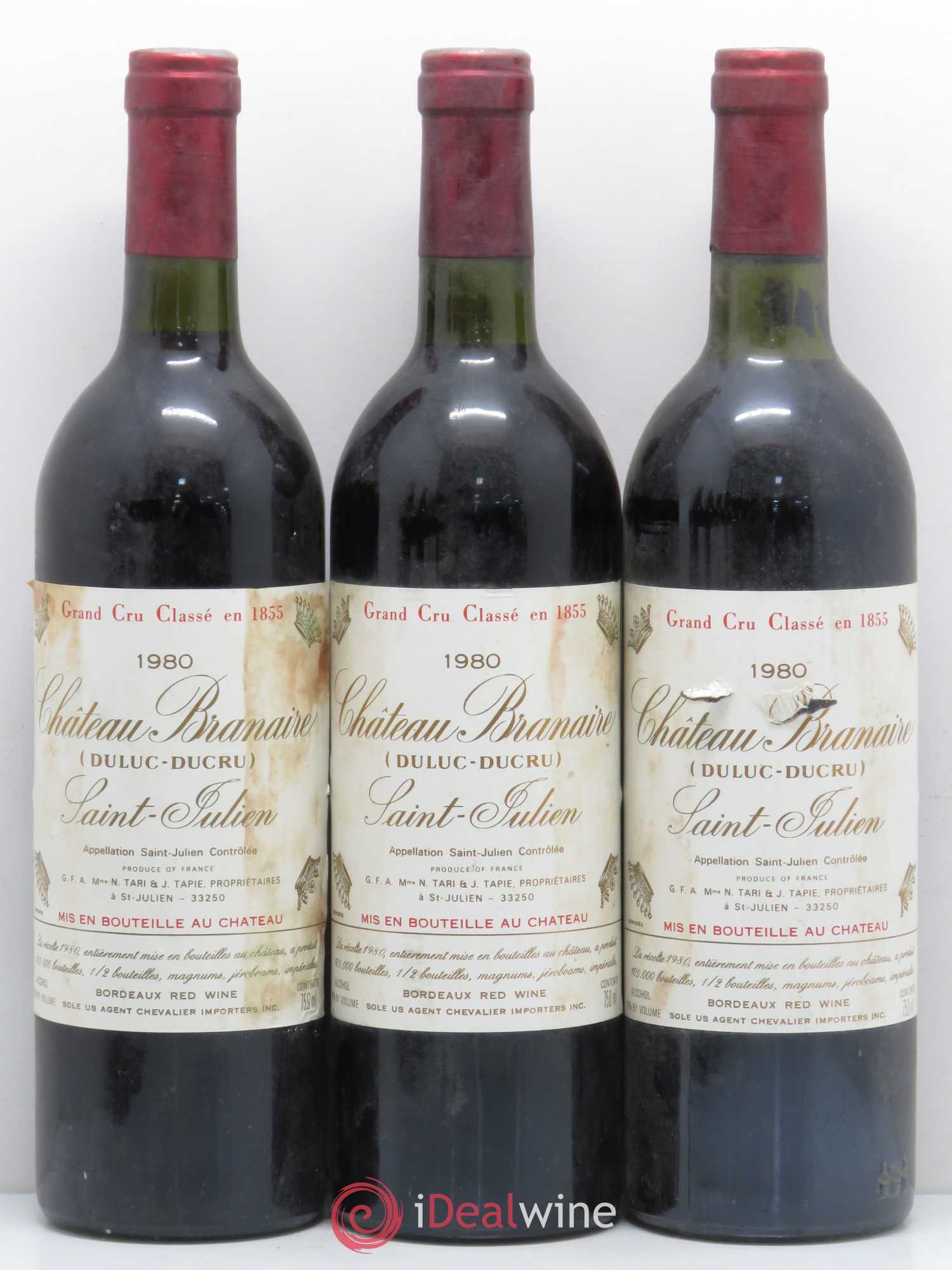 Château Branaire Ducru 4ème Grand Cru Classé (sans prix de réserve) 1980 - Lot de 7 bouteilles - 1