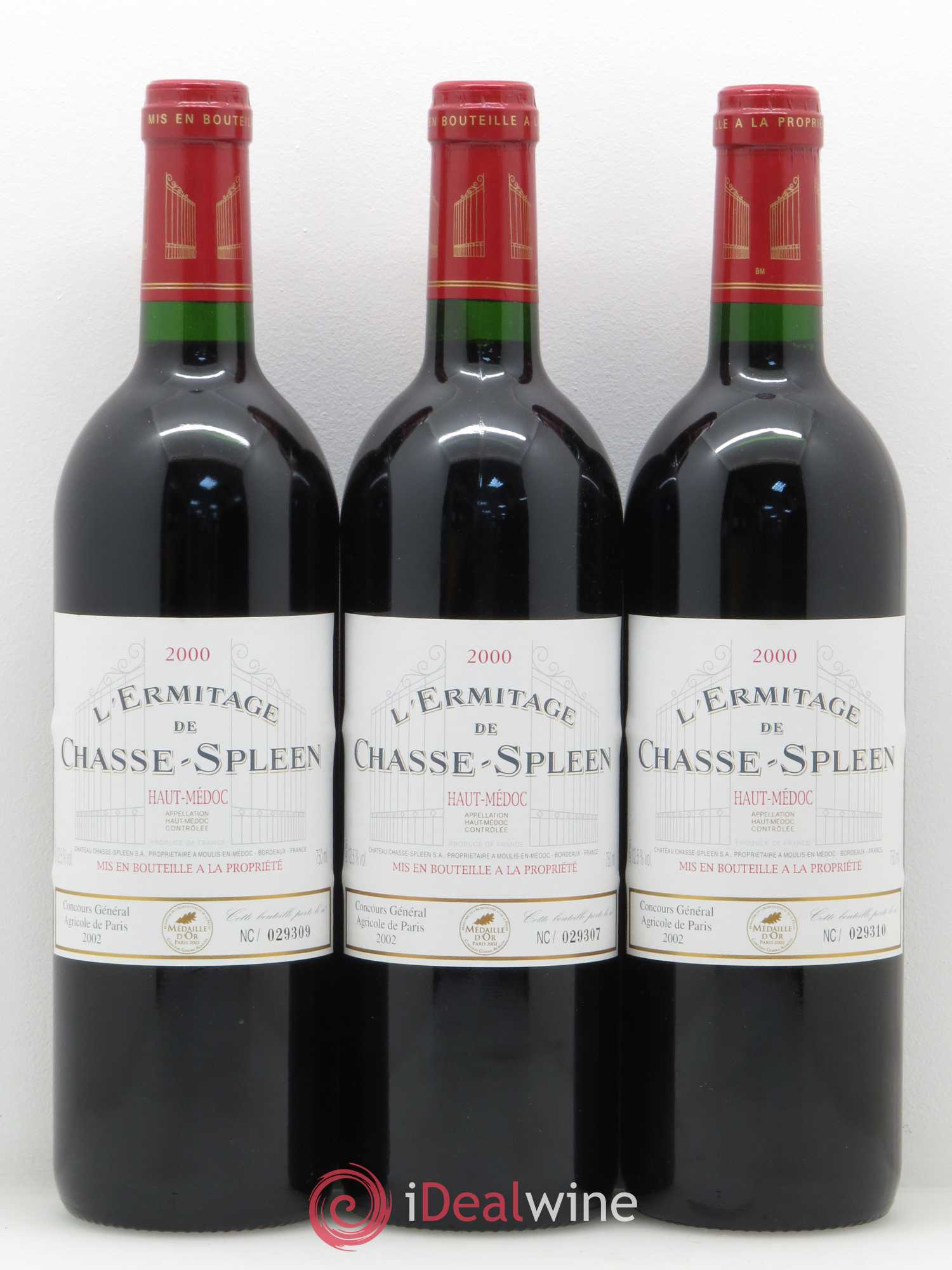 Héritage (Ermitage) de Chasse Spleen  (sans prix de réserve) 2000 - Lot de 12 bouteilles - 1