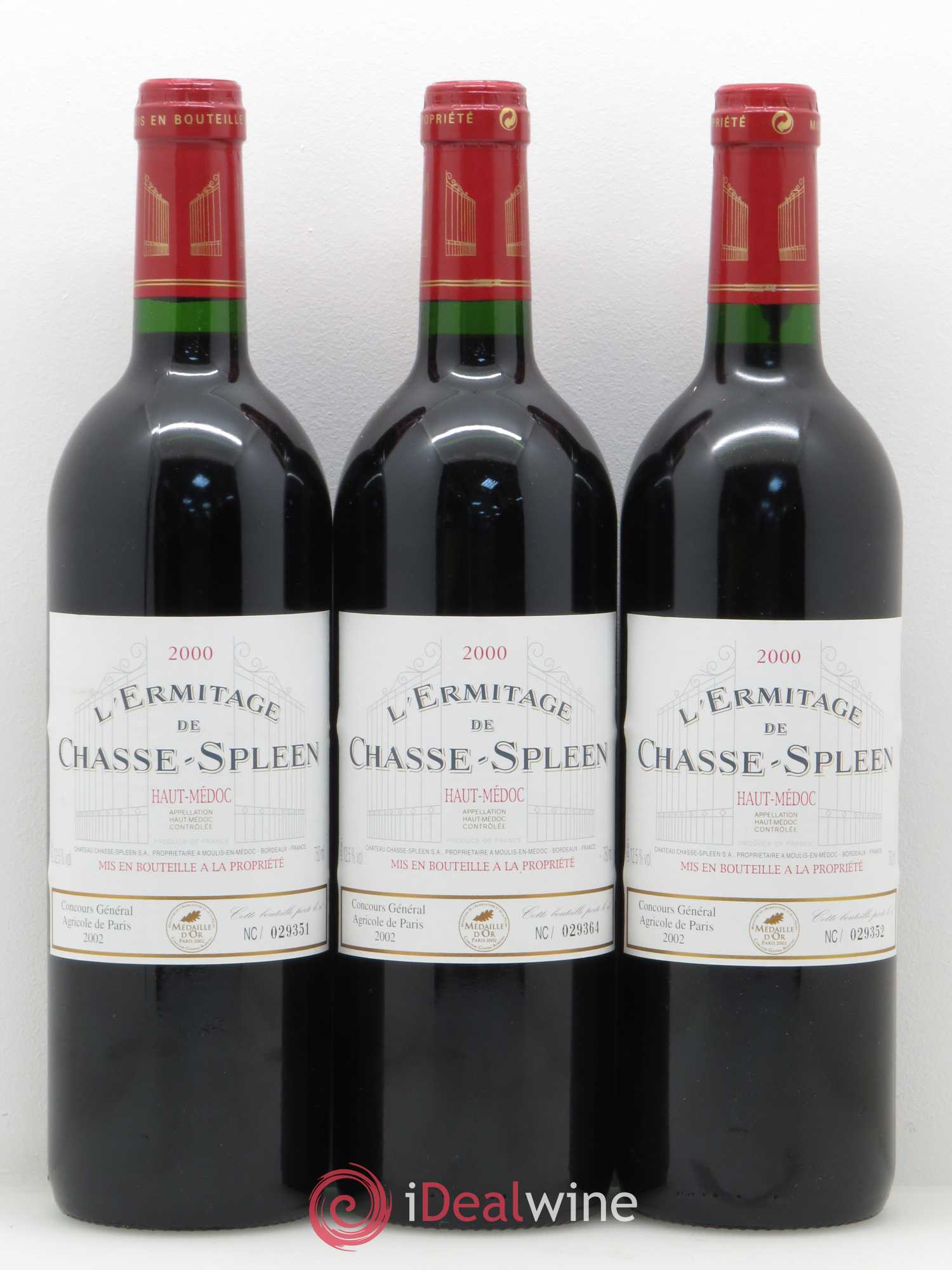 Héritage (Ermitage) de Chasse Spleen  (sans prix de réserve) 2000 - Lot de 12 bouteilles - 2