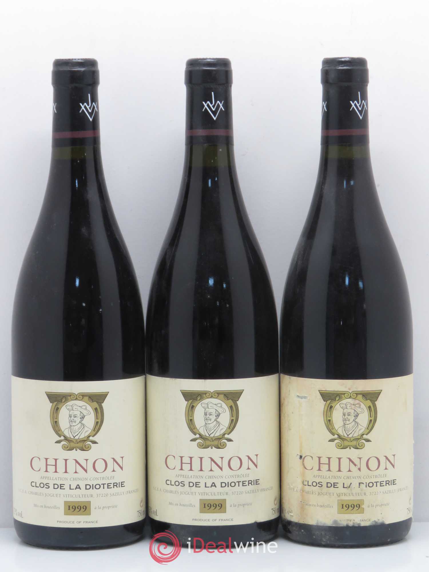 Chinon Clos de La Dioterie Charles Joguet (sans prix de réserve) 1999 - Lot de 3 bouteilles - 0