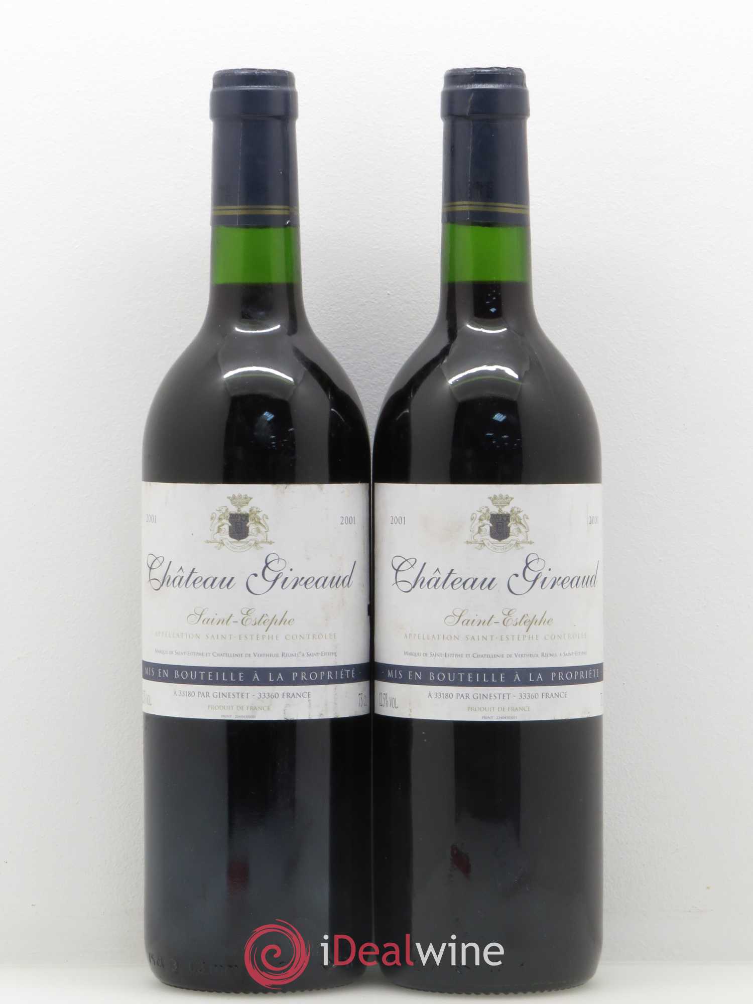 Saint-Estèphe Château Gireaud (sans prix de réserve) 2001 - Posten von 2 Flaschen - 0