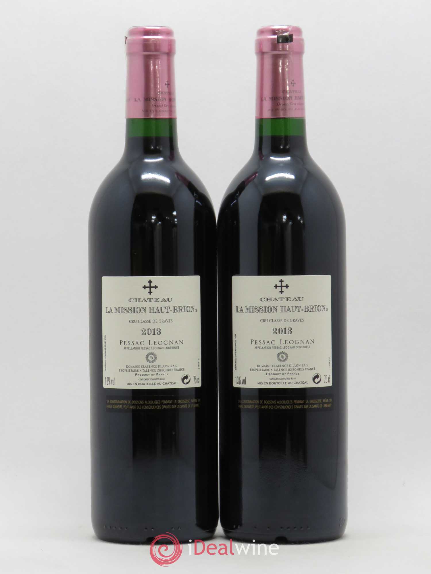 Château la Mission Haut-Brion Cru Classé de Graves  (sans prix de réserve) 2013 - Lot de 2 bouteilles - 1