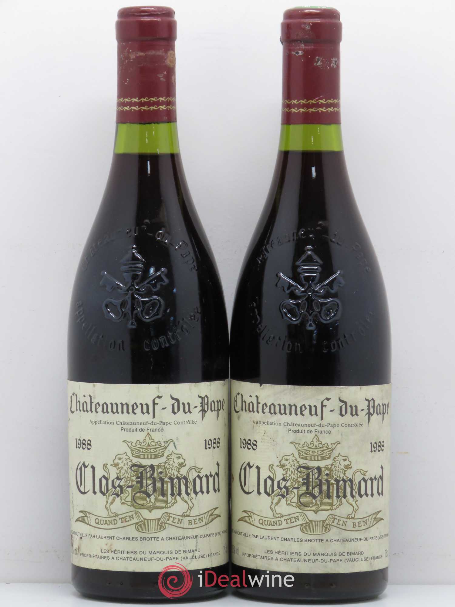 Châteauneuf-du-Pape Clos Bimard 1988 - Lot de 2 bouteilles - 0