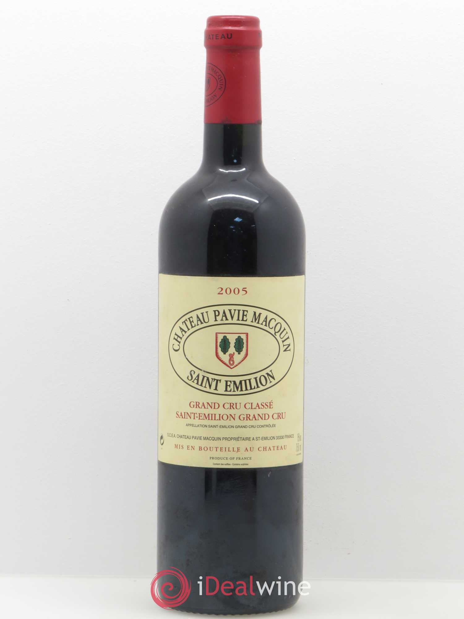 Château Pavie Macquin 1er Grand Cru Classé B 2005 - Lot de 1 bouteille - 0