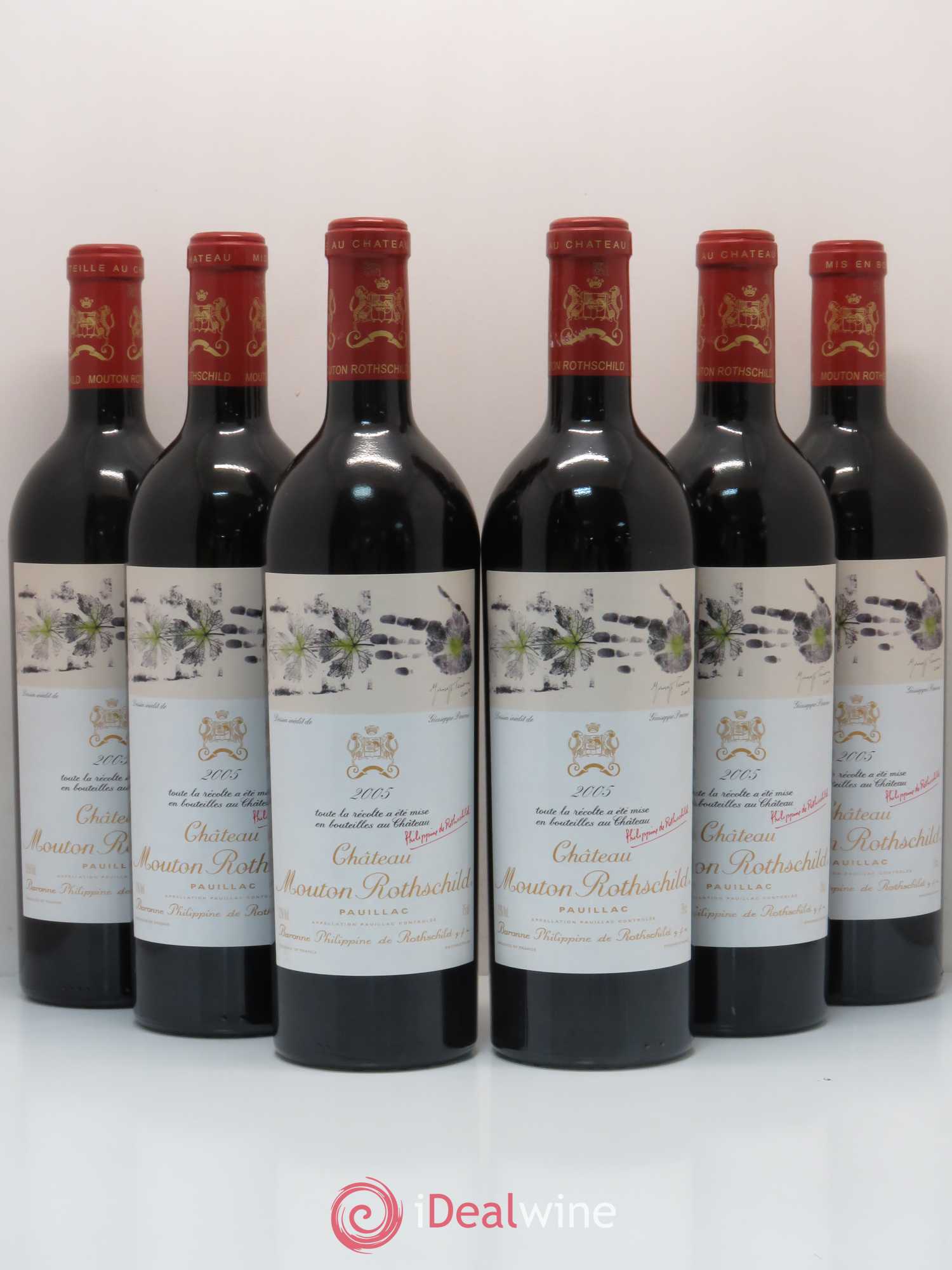 Château Mouton Rothschild 1er Grand Cru Classé 2005 - Lot de 6 bouteilles - 0