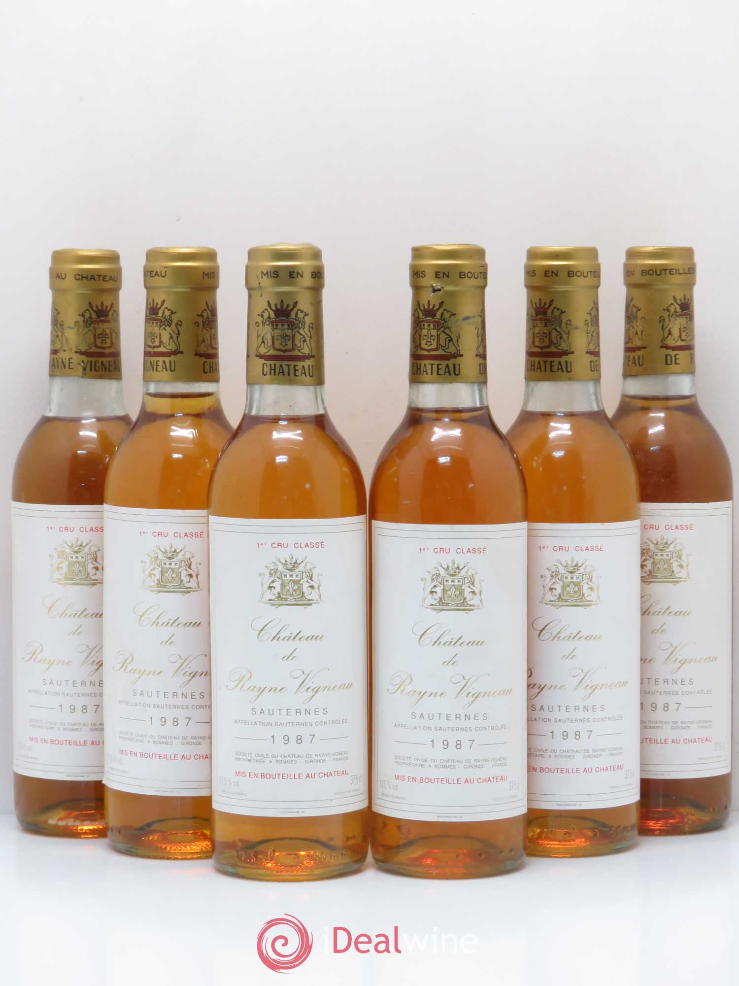 Château de Rayne Vigneau 1er Grand Cru Classé 1987 - Posten von 6 Demi-Flaschen - 0