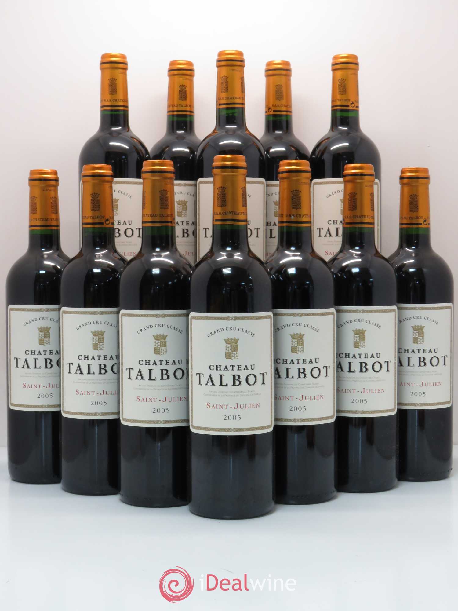 Château Talbot 4ème Grand Cru Classé 2005 - Lot de 12 bouteilles - 0
