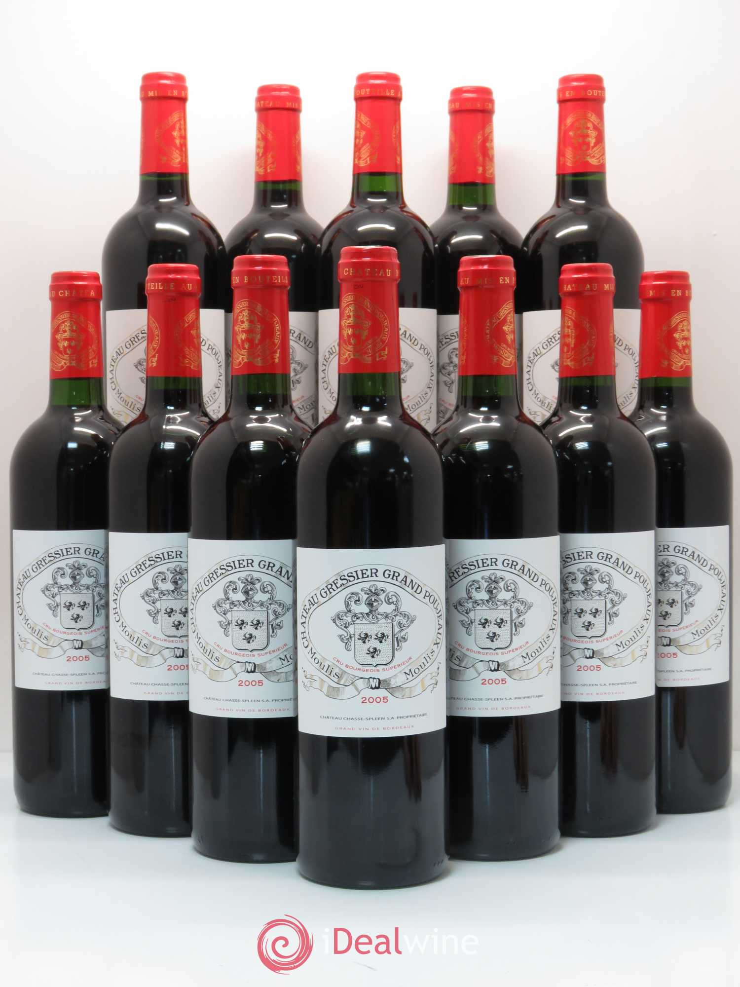 Château Gressier Grand Poujeaux Cru Bourgeois 2005 - Lot de 12 bouteilles - 0