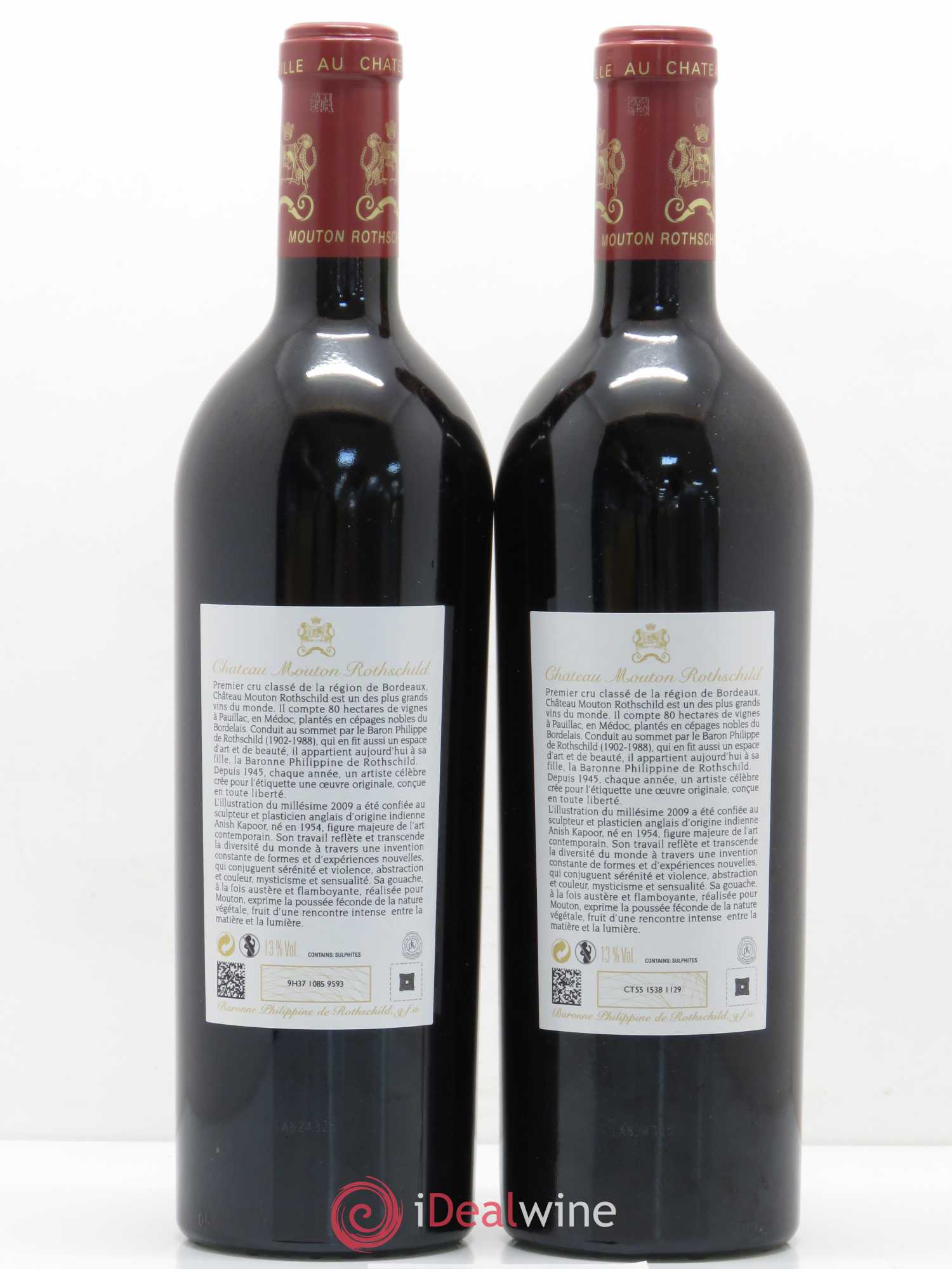 Château Mouton Rothschild 1er Grand Cru Classé 2009 - Lot de 2 bouteilles - 1