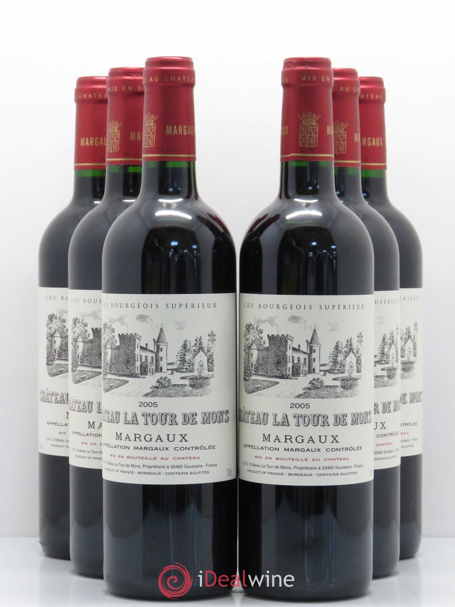 Château la Tour de Mons Cru Bourgeois 2005 - Lot de 6 bouteilles - 0
