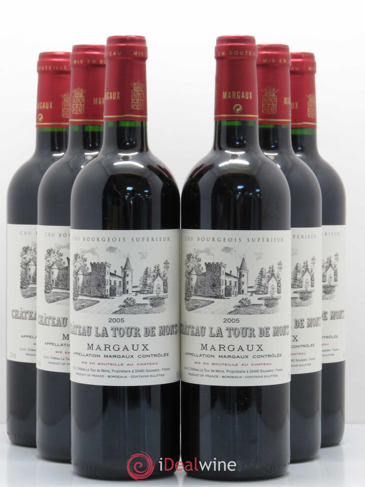 Château la Tour de Mons Cru Bourgeois 2005 - Lot de 6 bouteilles - 0