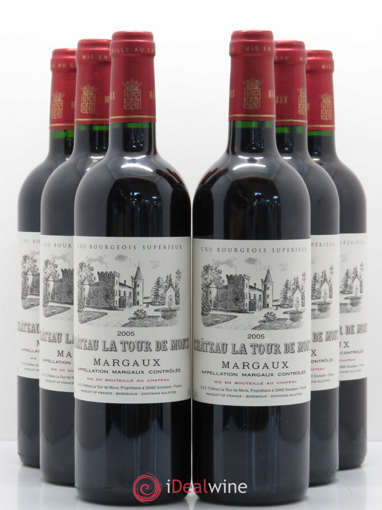 Château la Tour de Mons Cru Bourgeois 2005 - Lot de 6 bouteilles - 0