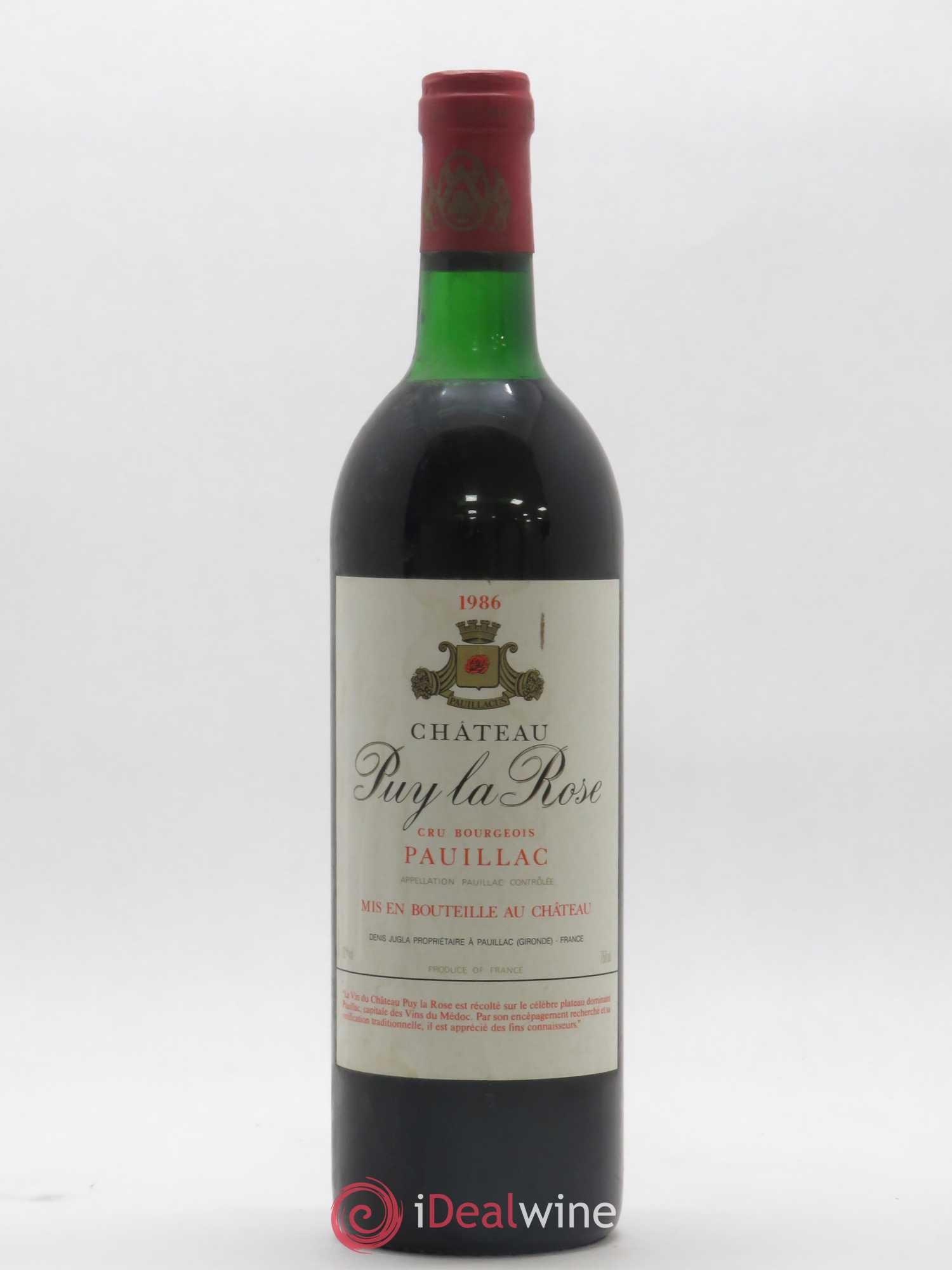 Pauillac Château Puy La Rose 1986 - Posten von 1 Flasche - 0