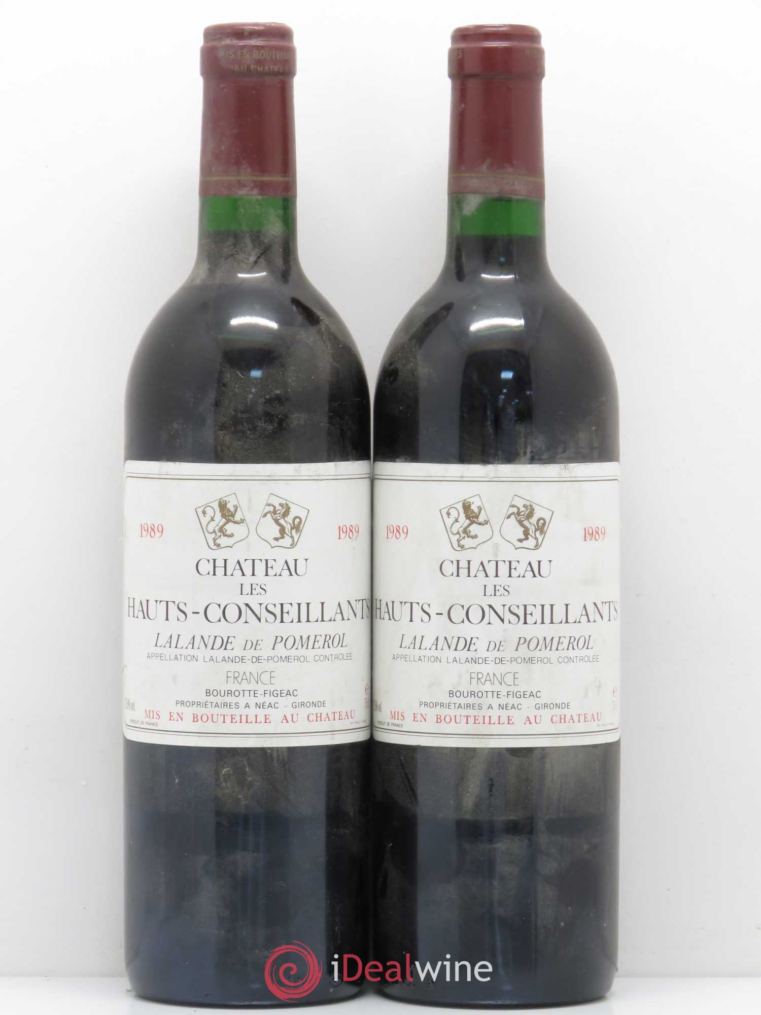 Bordeaux Lalande de Pomerol Château Les Hauts Conseillants 1989 - Posten von 2 Flaschen - 0