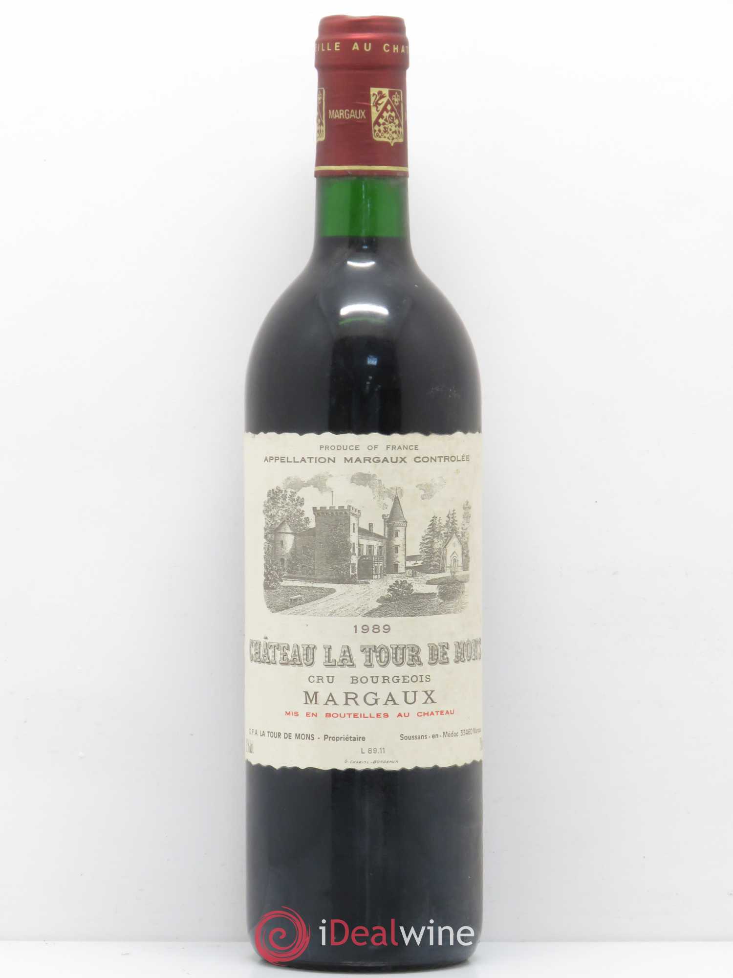 Château la Tour de Mons Cru Bourgeois 1989 - Lot de 1 bouteille - 0