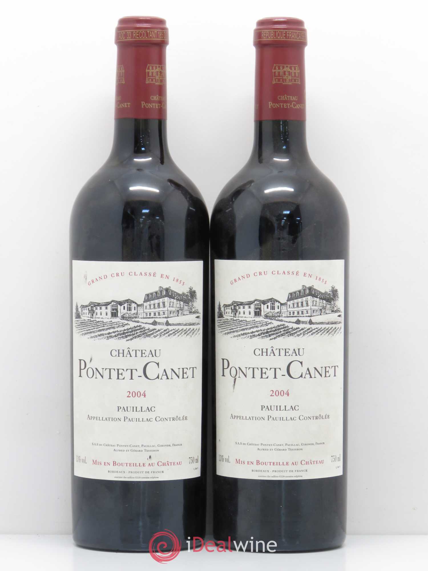 Château Pontet Canet 5ème Grand Cru Classé 2004 - Lot de 2 bouteilles - 0