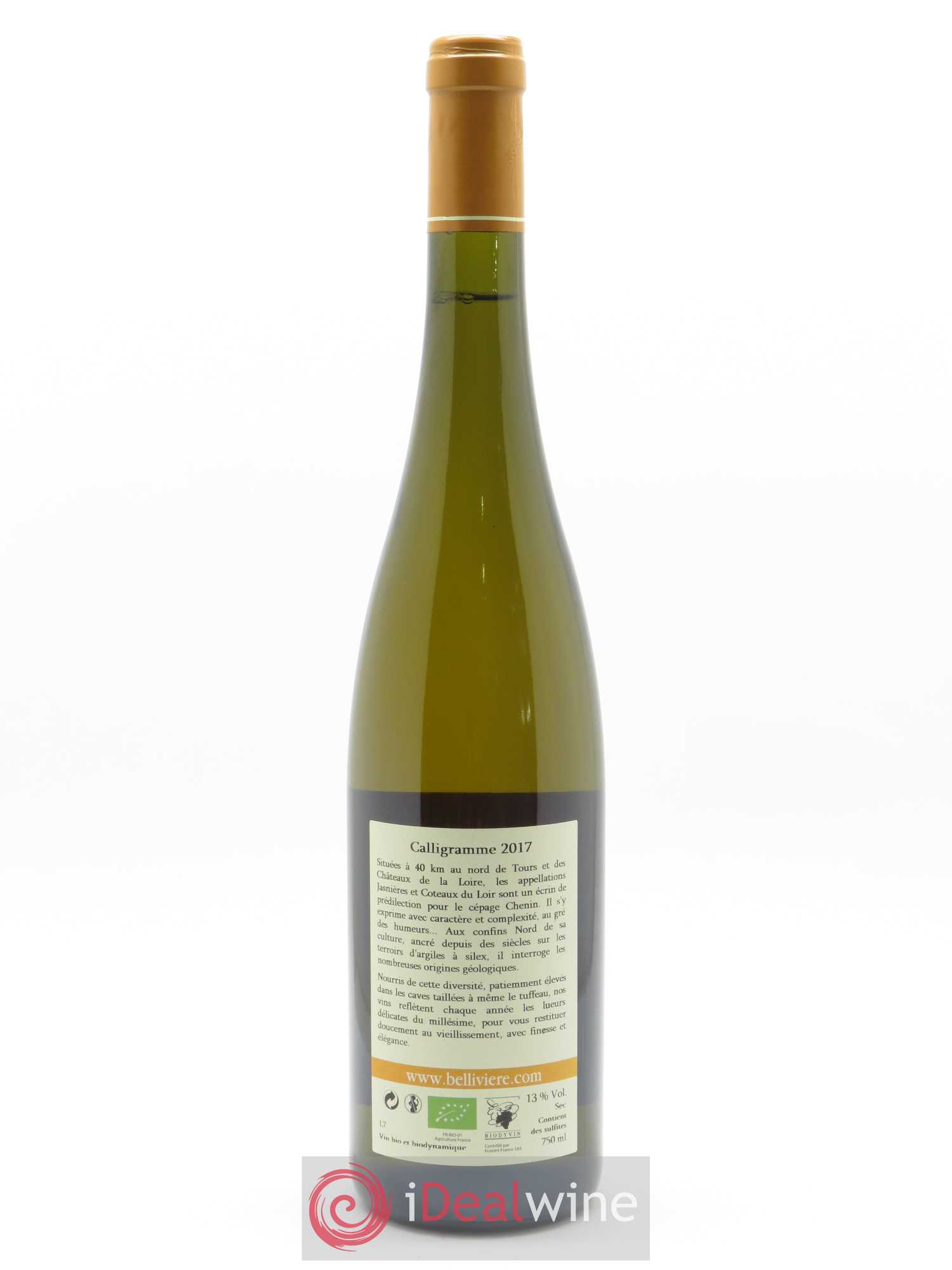 Jasnières Calligramme Domaine de Bellivière 2017 - Lot de 1 bouteille - 1