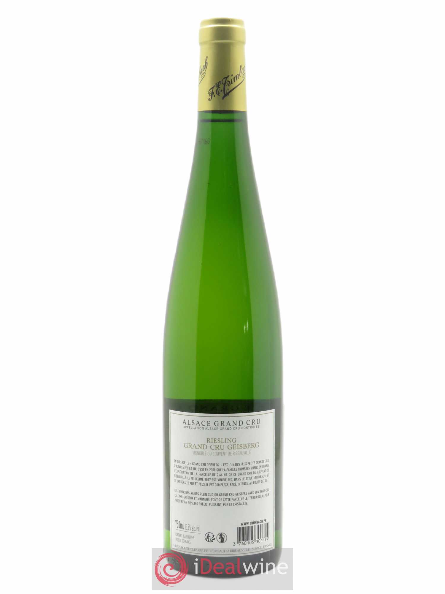 Alsace Riesling Grand Cru Geisberg Trimbach (Domaine) 2017 - Lot de 1 bouteille - 1