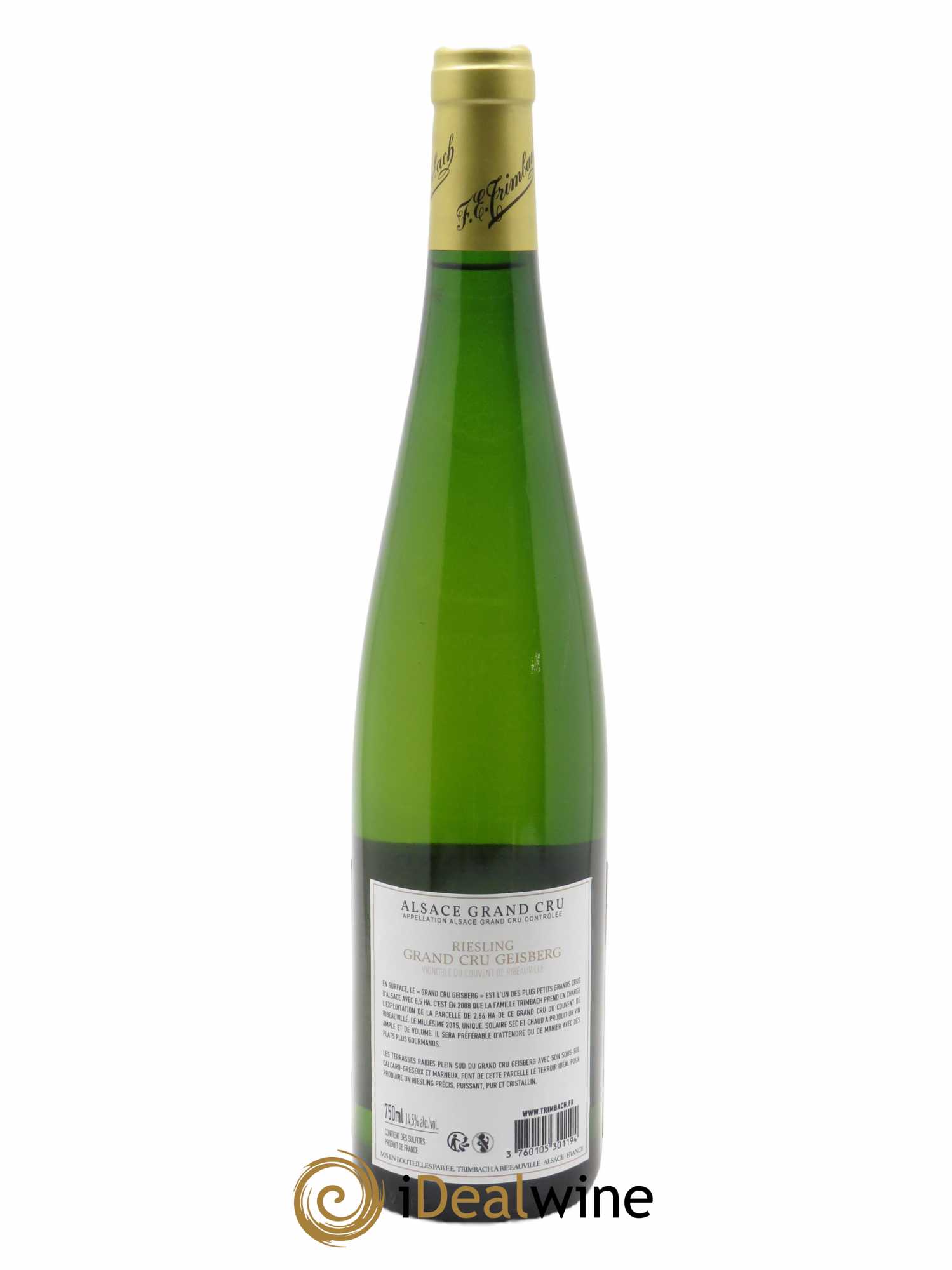 Alsace Riesling Grand Cru Geisberg Trimbach (Domaine) 2015 - Lot of 1 bottle - 1
