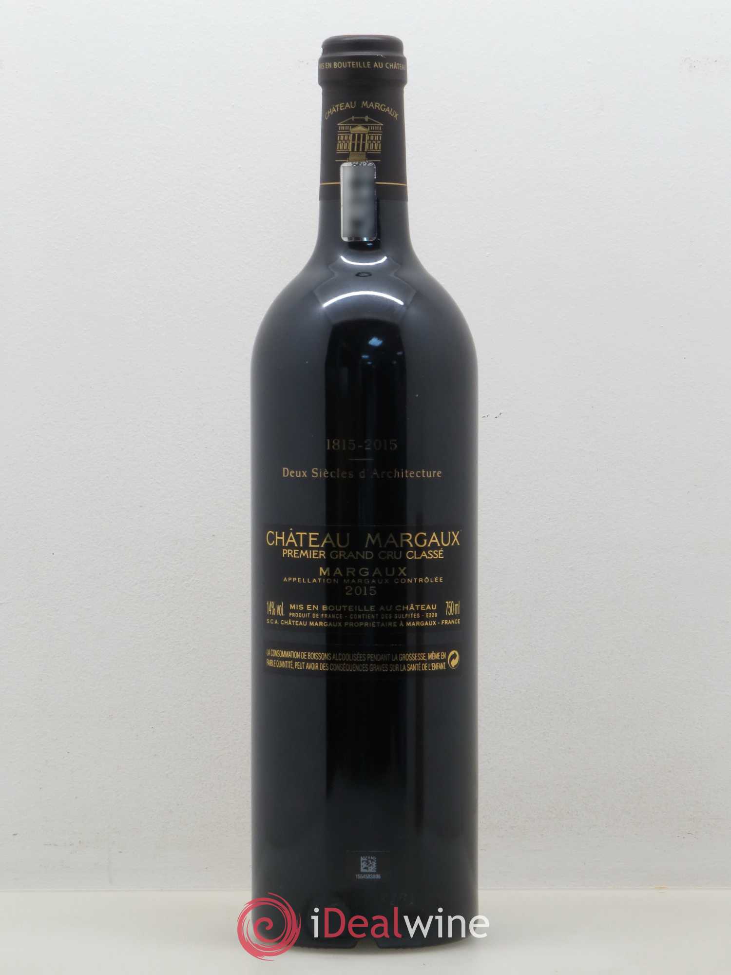Château Margaux 1er Grand Cru Classé 2015 - Lot de 1 bouteille - 1