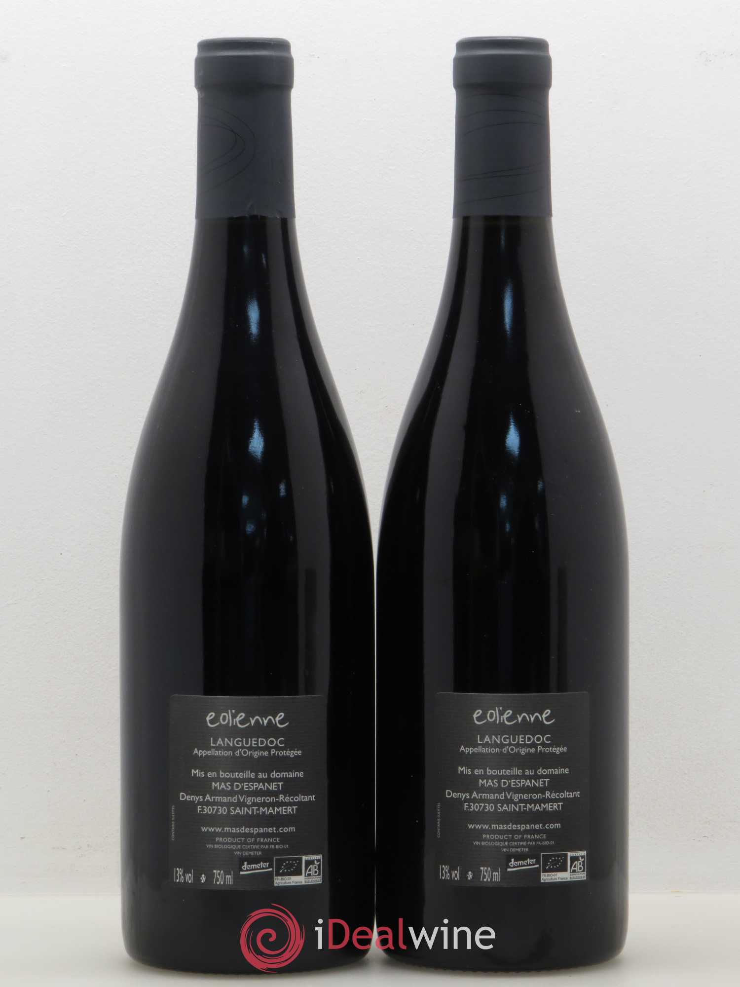 Languedoc Mas d'Espanet Eolienne (sans prix de réserve) 2015 - Lot de 2 bouteilles - 1