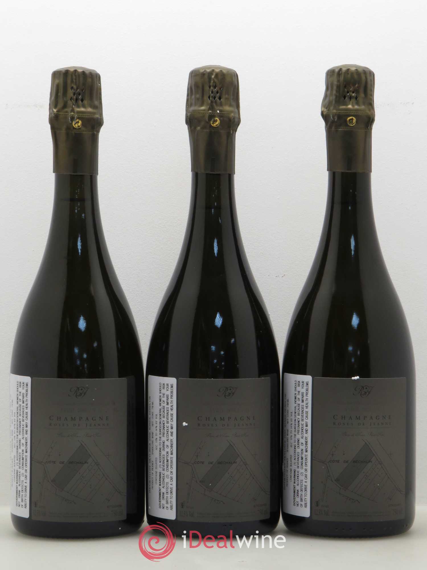 Roses de Jeanne Côte de Béchalin Blanc de Noirs Cédric Bouchard (sans prix de réserve) - Lot de 3 bouteilles - 1