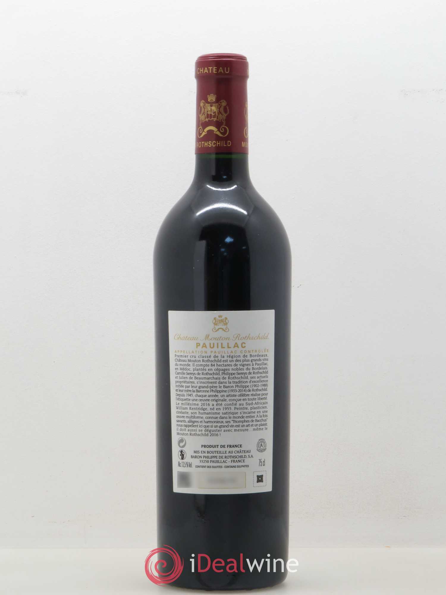 Château Mouton Rothschild 1er Grand Cru Classé (sans prix de réserve) 2016 - Lot de 1 bouteille - 1