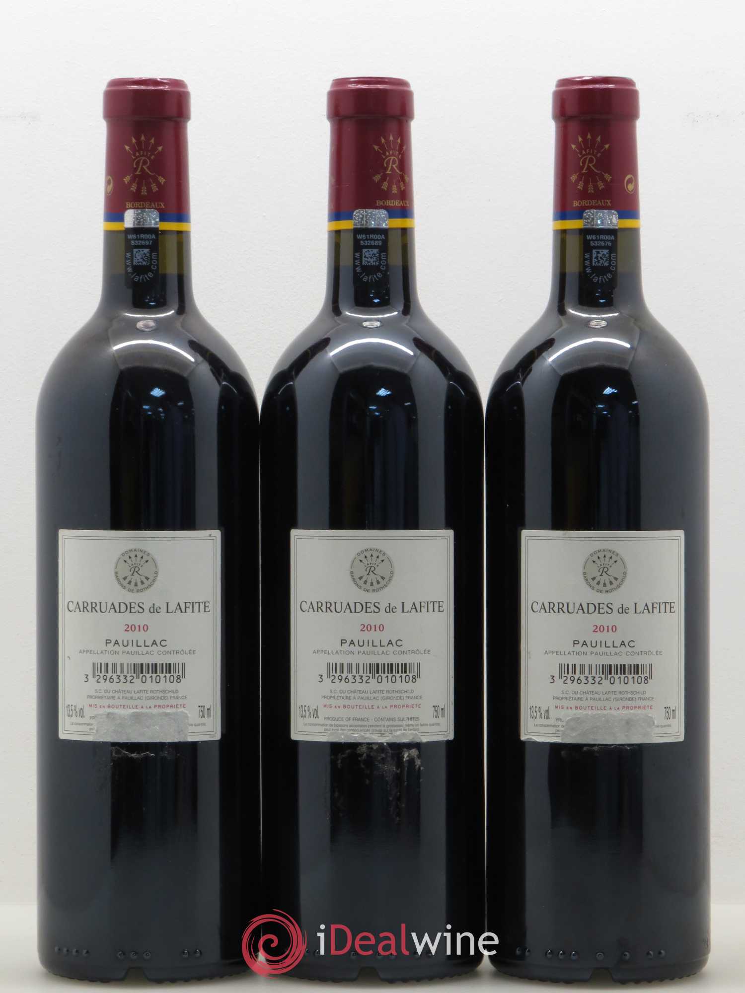 Carruades de Lafite Rothschild Second Vin (sans prix de réserve) 2010 - Lot de 3 bouteilles - 1