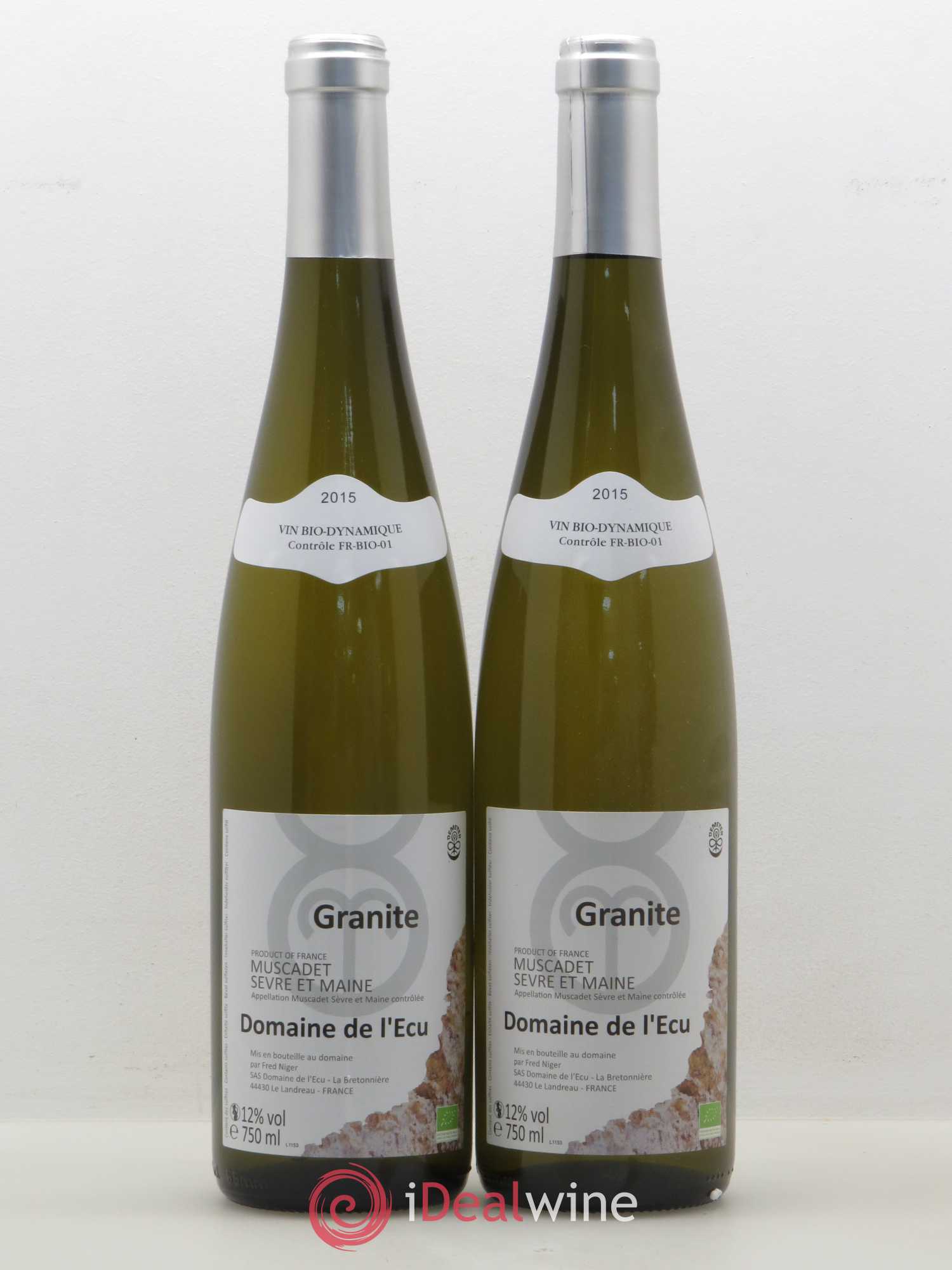 Muscadet-Sèvre-et-Maine Granite Domaine de l'Ecu (sans prix de réserve) 2015 - Posten von 2 Flaschen - 0