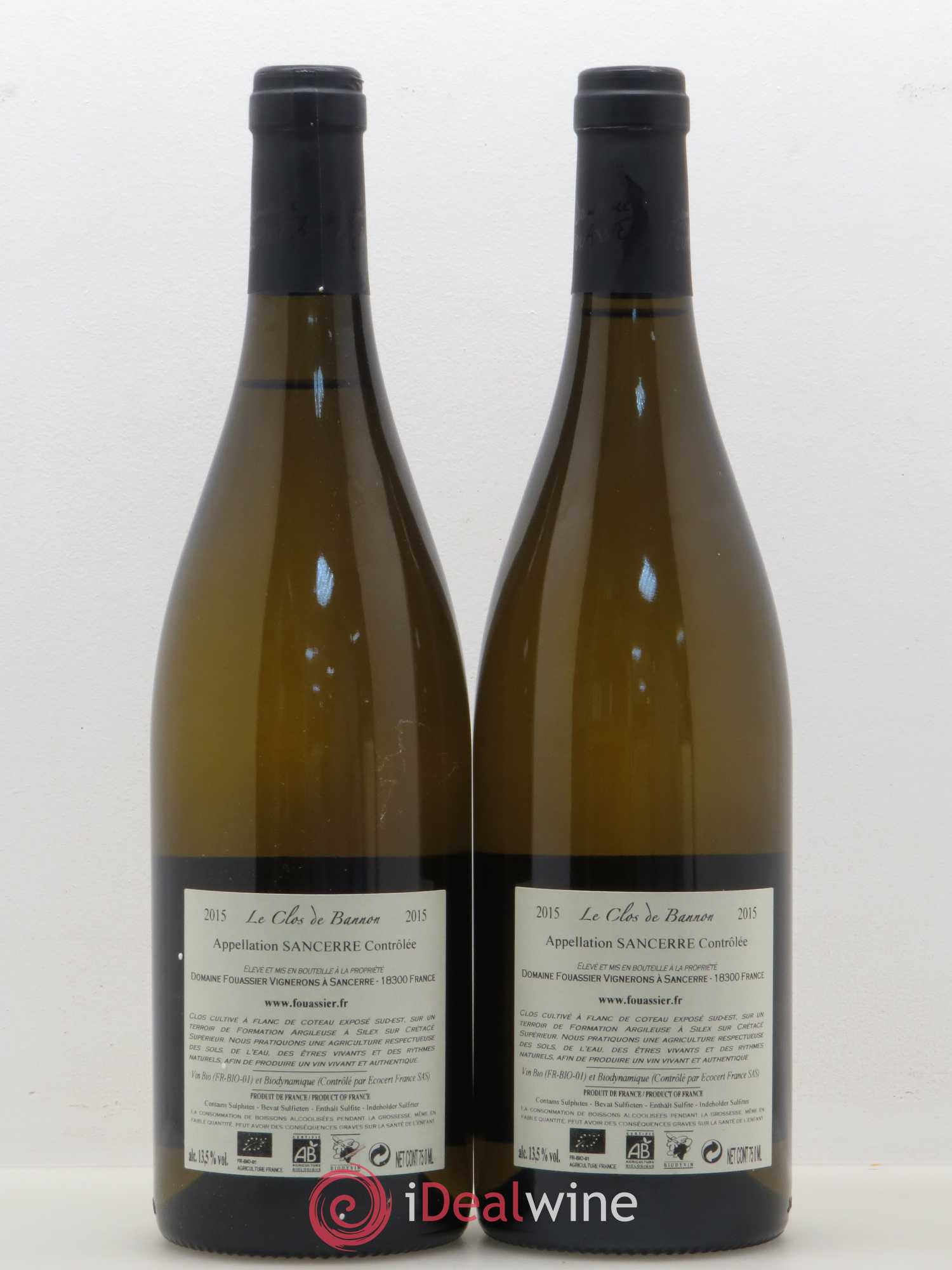 Sancerre Le Clos de Bannon Fouassier (Domaine) (sans prix de réserve) 2015 - Lot de 2 bouteilles - 1
