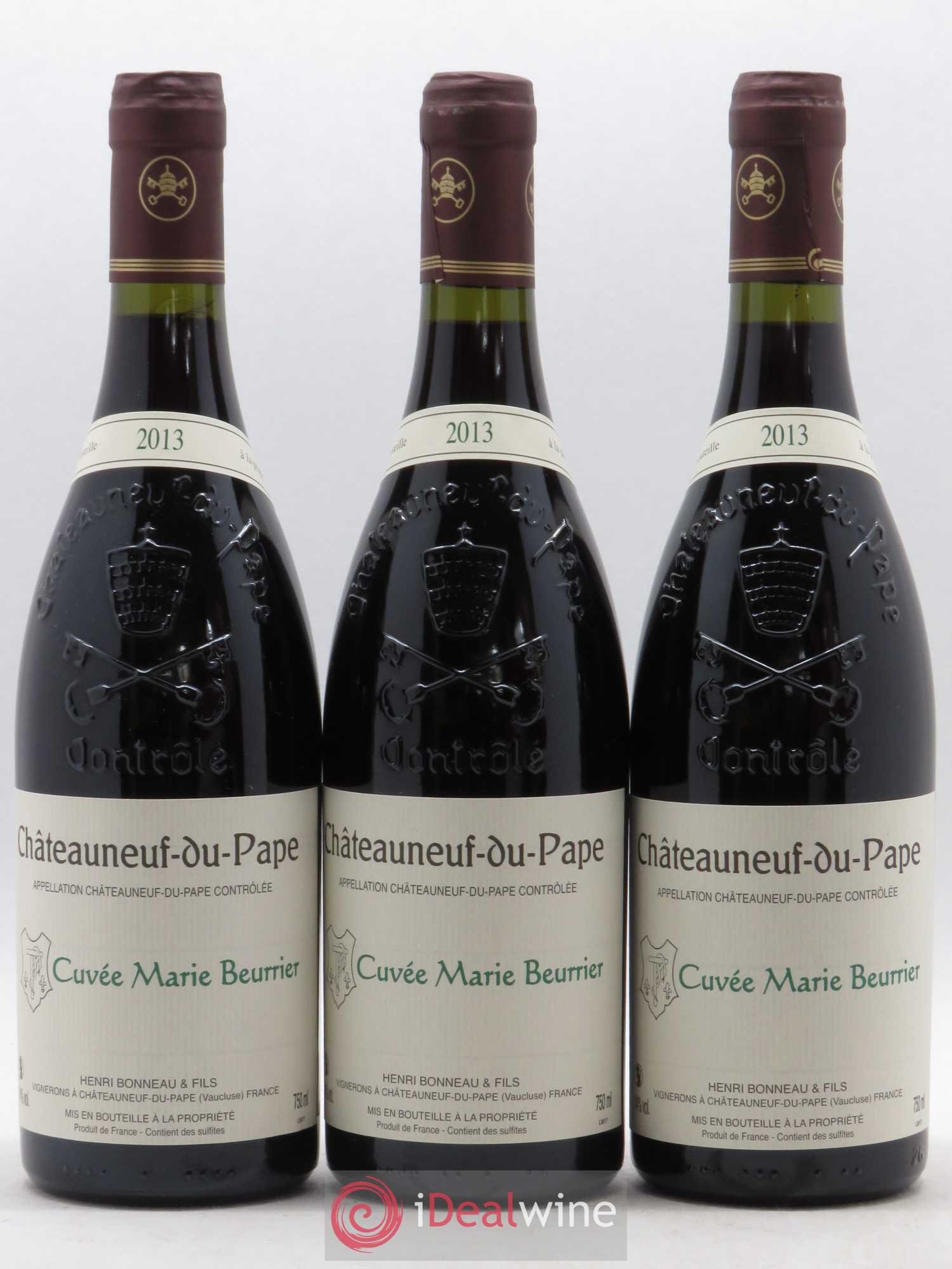 Châteauneuf-du-Pape Marie Beurrier Henri Bonneau & Fils 2013 - Lot de 3 bouteilles - 0