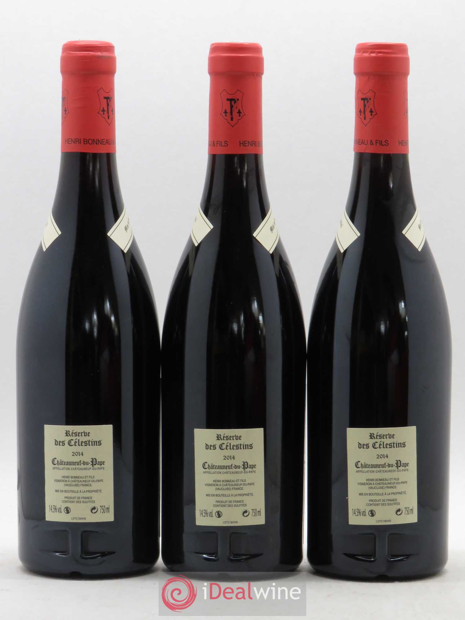 Châteauneuf-du-Pape Réserve des Célestins Henri Bonneau & Fils Hommage à Henri Bonneau 2014 - Lot de 3 bouteilles - 1