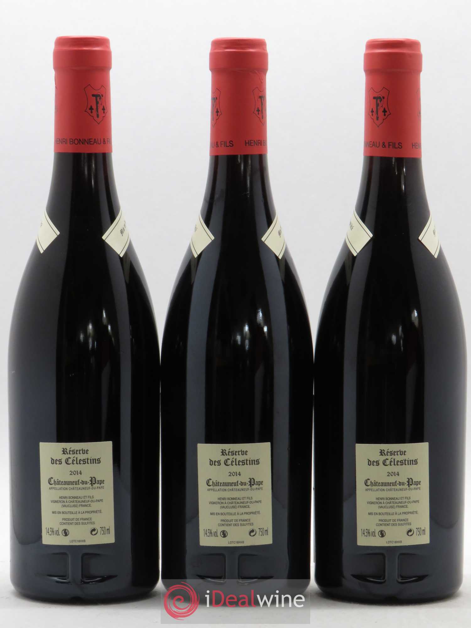 Châteauneuf-du-Pape Réserve des Célestins Henri Bonneau & Fils Hommage à Henri Bonneau 2014 - Lot de 3 bouteilles - 1