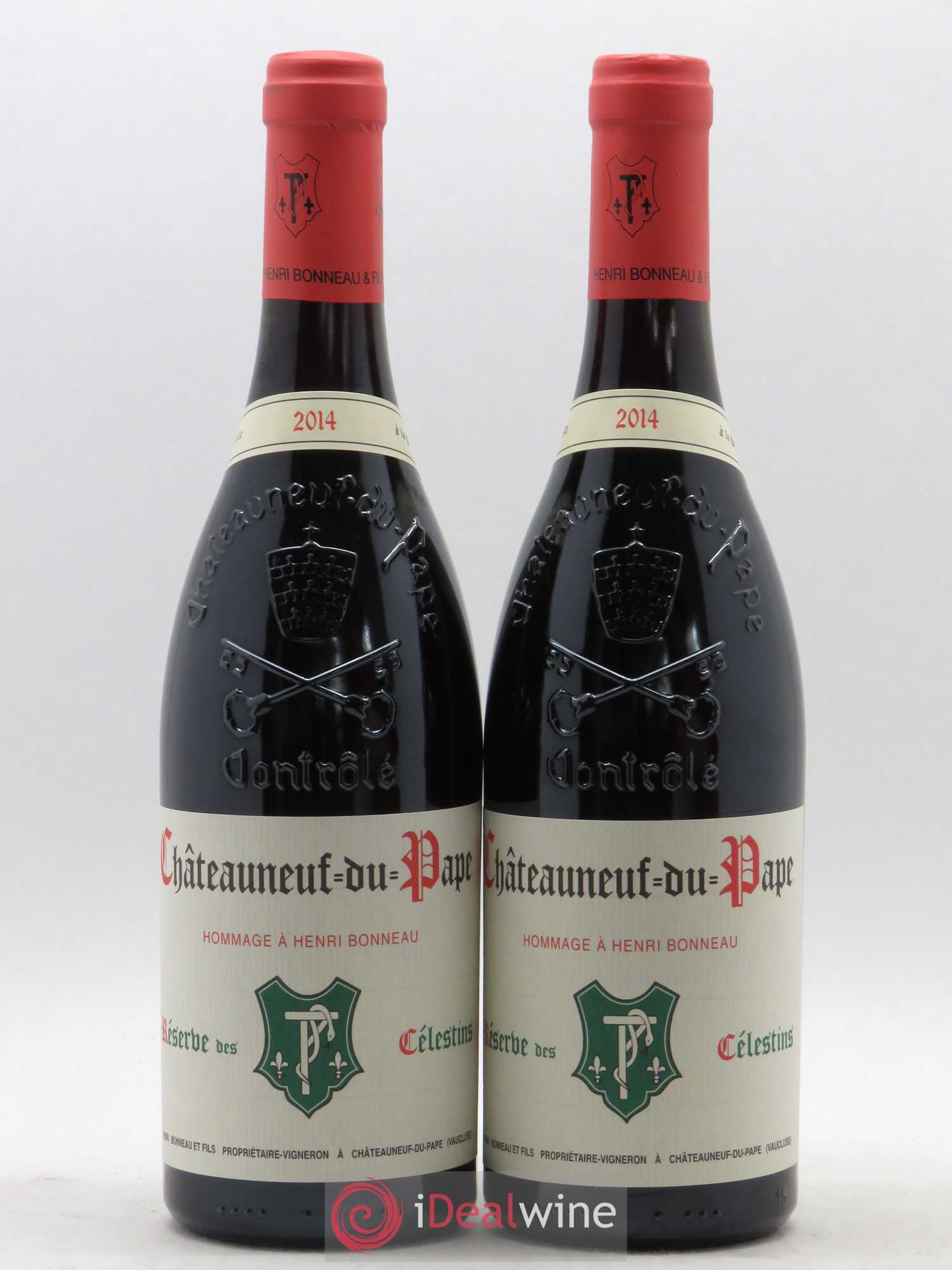 Châteauneuf-du-Pape Réserve des Célestins Henri Bonneau & Fils Hommage à Henri Bonneau 2014 - Lot de 2 bouteilles - 0