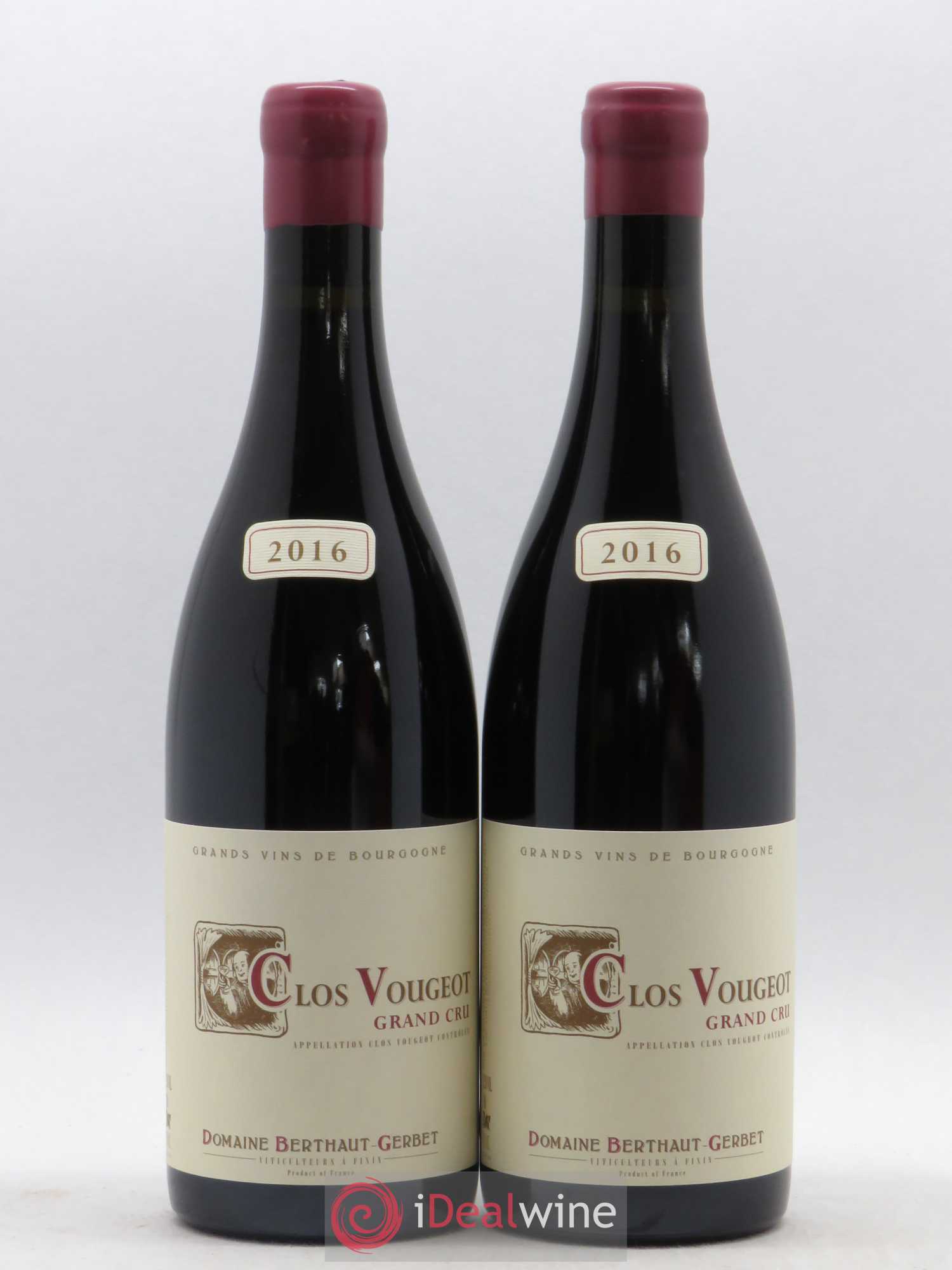 Clos de Vougeot Berthaut Gerbet (Domaine) 2016 - Lot de 2 bouteilles - 0