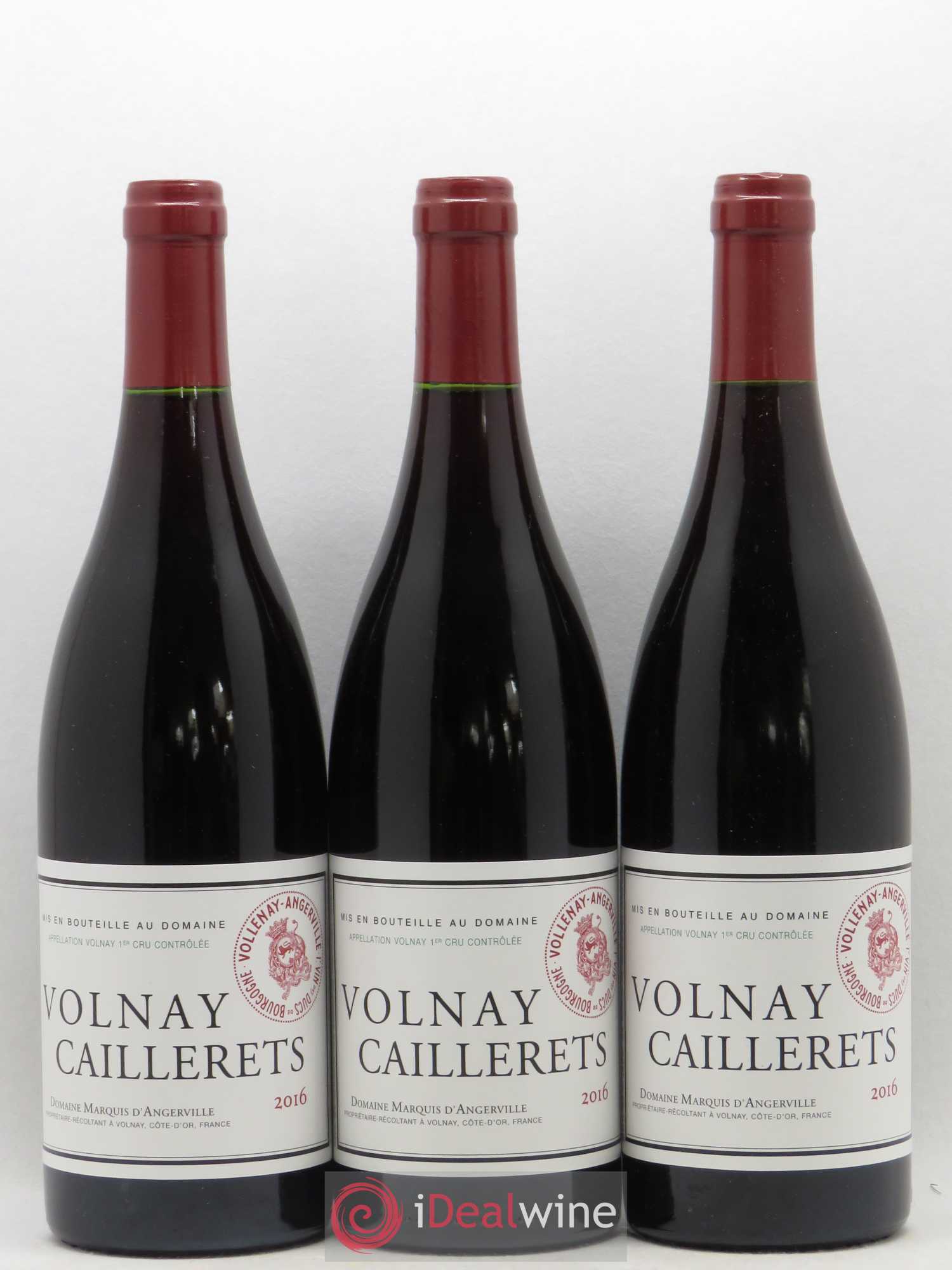 Volnay 1er Cru Caillerets Marquis d'Angerville (Domaine) 2016 - Lot de 3 bouteilles - 0