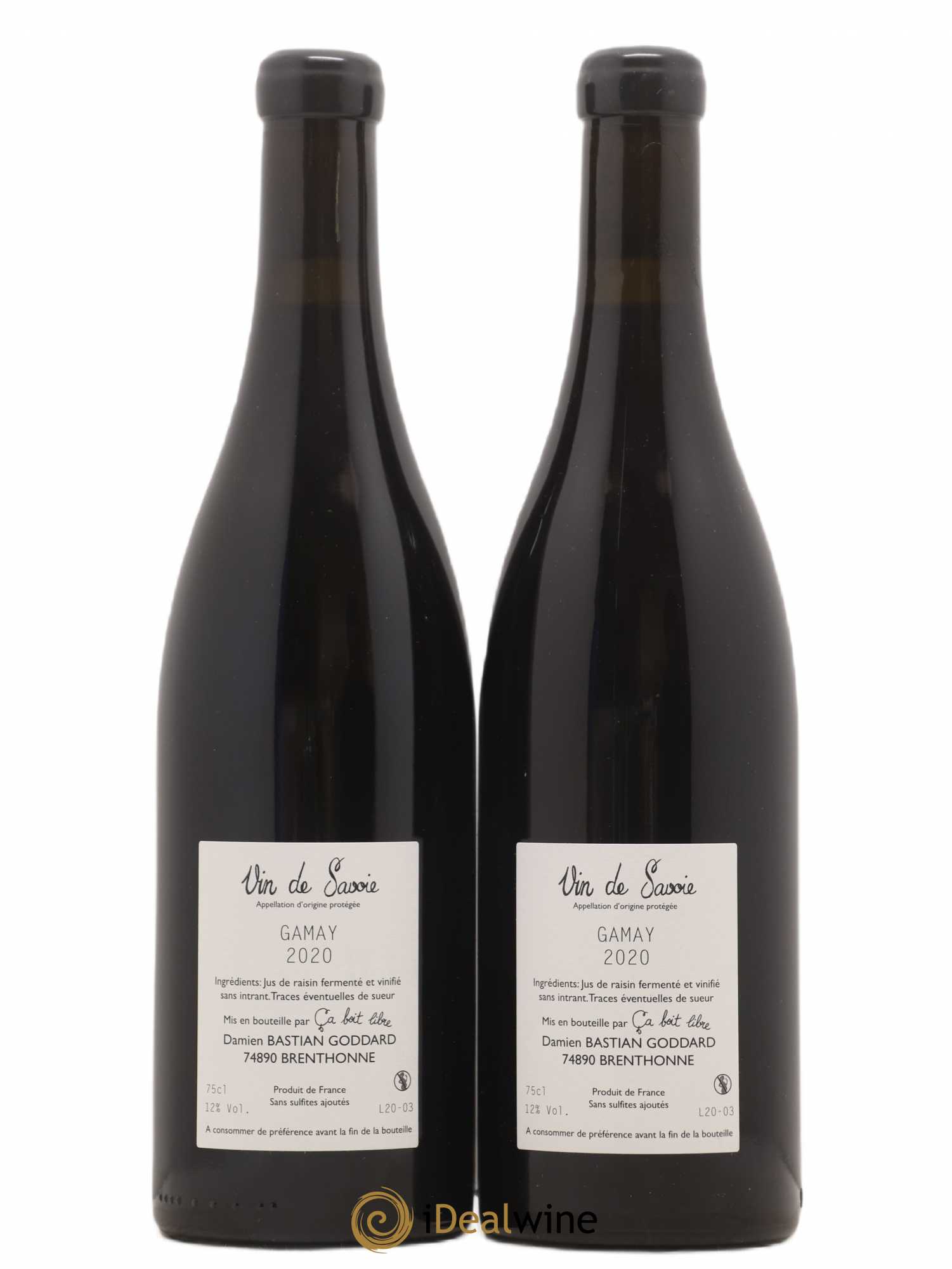 Vin de Savoie Ton Rouge de Table Domaine Ca Boit Libre (sans prix de réserve) 2020 - Lot de 2 bouteilles - 1