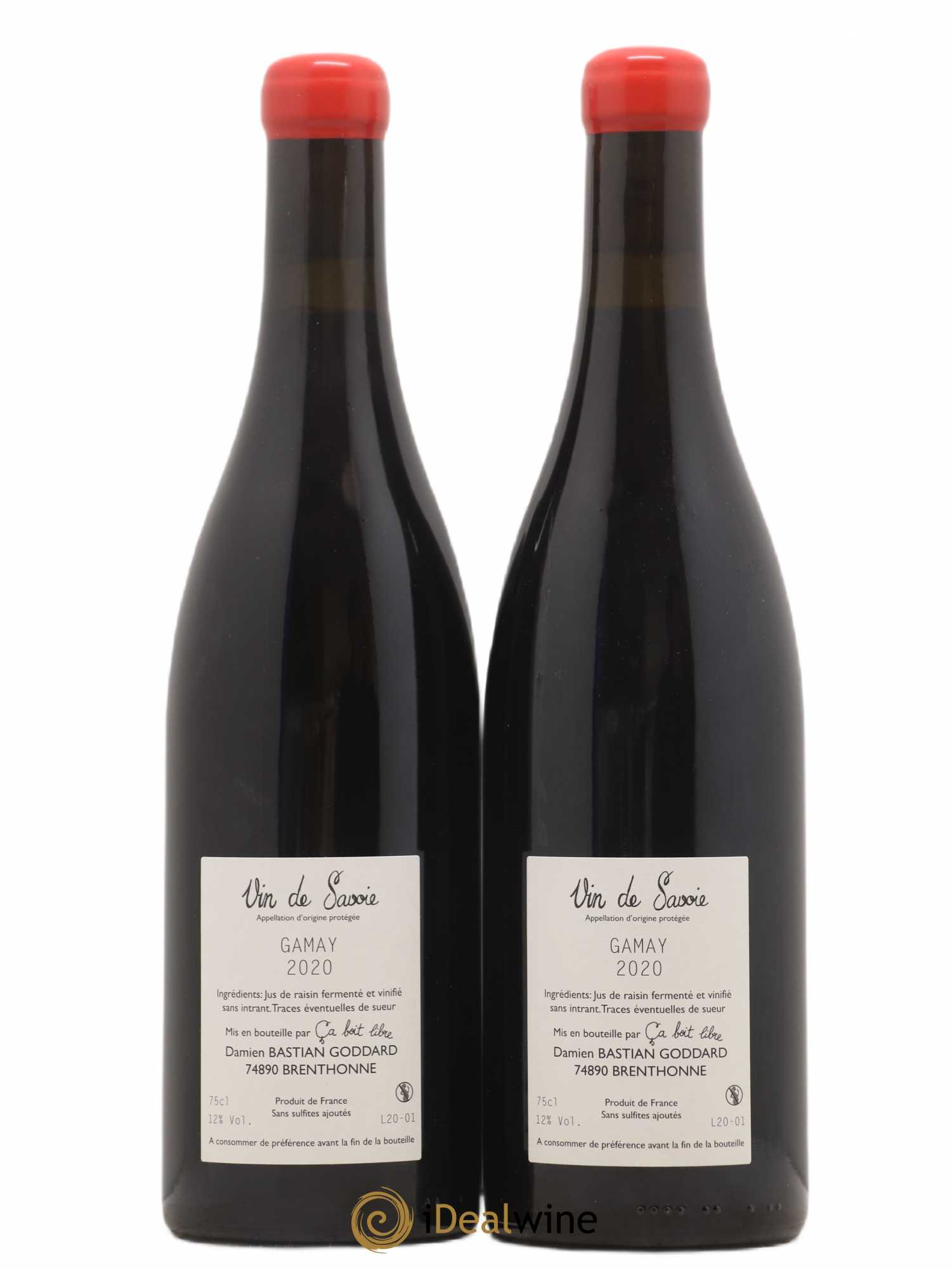 Vin de Savoie Ton Rouge d'Elevage Domaine Ca Boit Libre 2020 - Lot de 2 bouteilles - 1