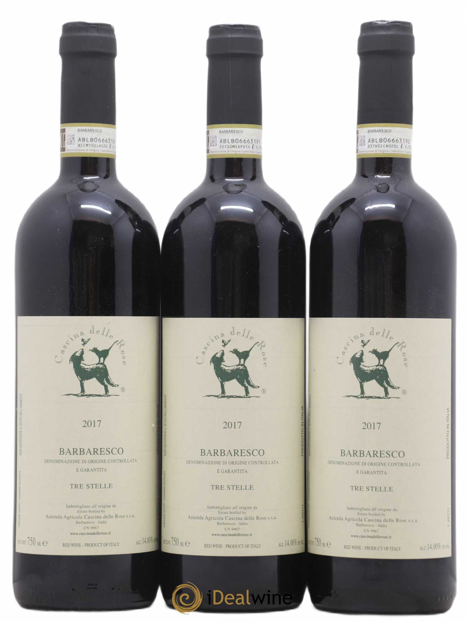 Barbaresco DOCG Tre Stelle Casa Delle Rose Di Bernot Lucio 2017 - Posten von 3 Flaschen - 0