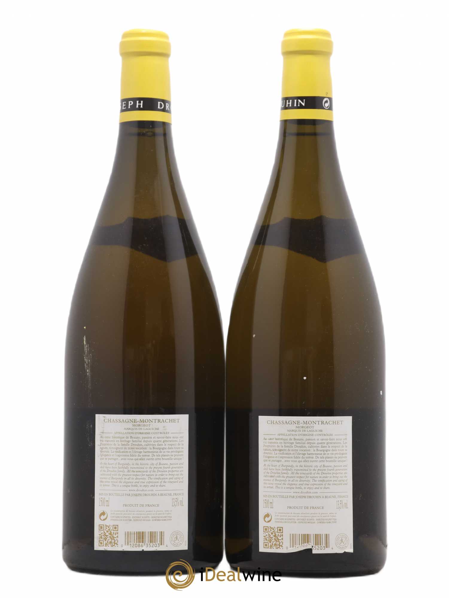 Chassagne-Montrachet 1er Cru Morgeot - Marquis de Laguiche Joseph Drouhin 2008 - Lot de 2 magnums - 1