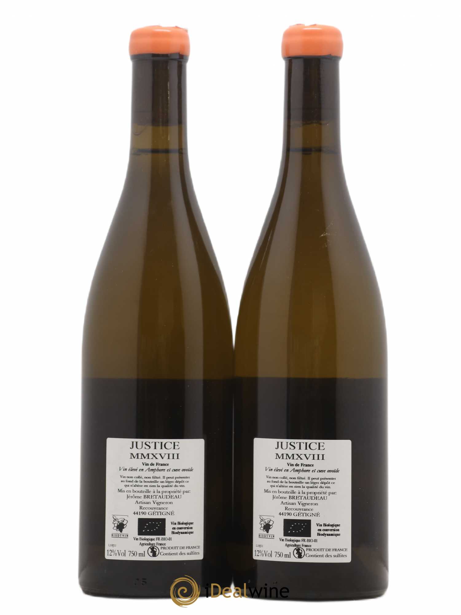 Vin de France La Justice Jérôme Bretaudeau - Domaine de Bellevue 2018 - Lot de 2 bouteilles - 1
