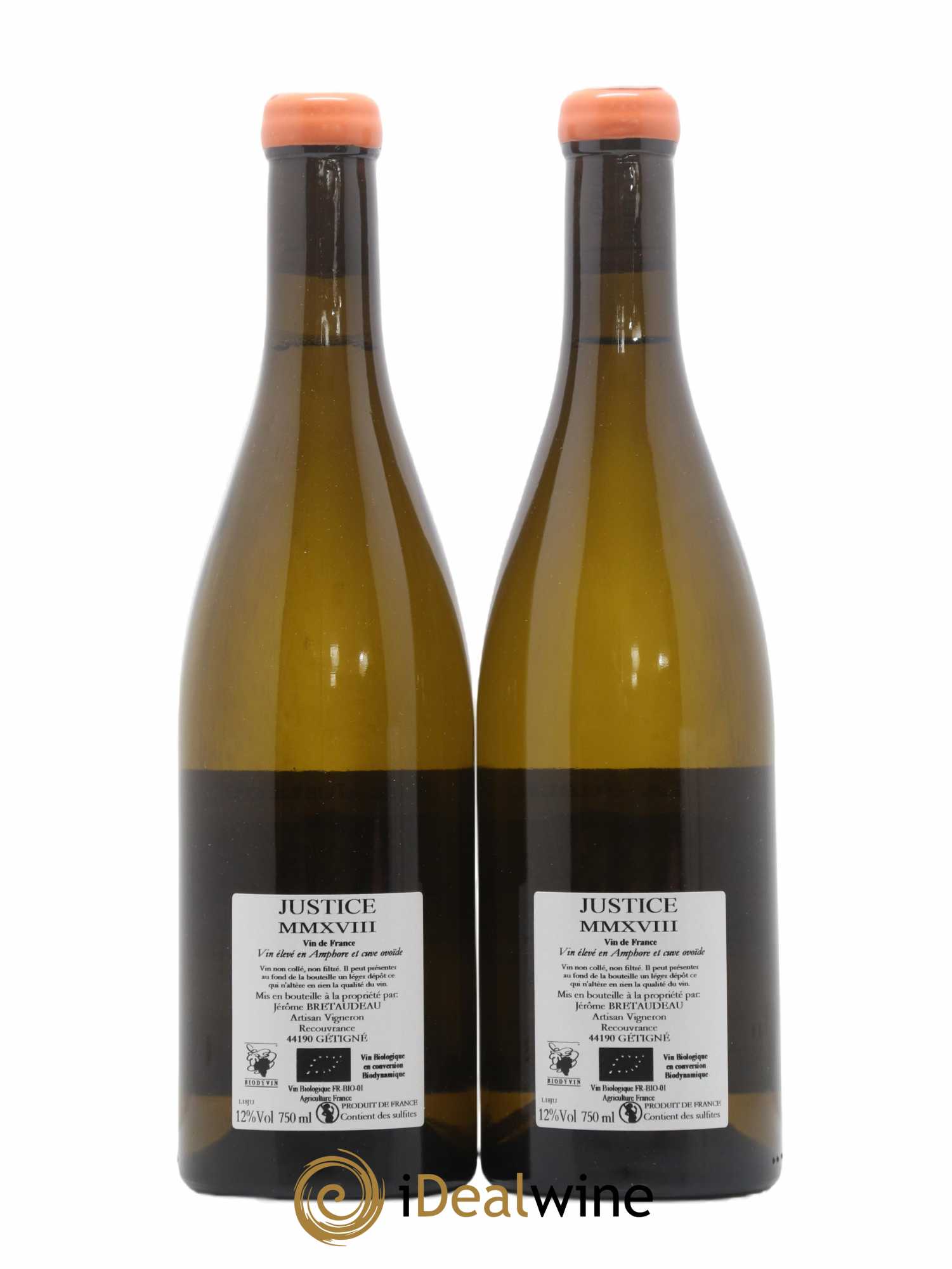 Vin de France La Justice Jérôme Bretaudeau - Domaine de Bellevue 2018 - Lot de 2 bouteilles - 1
