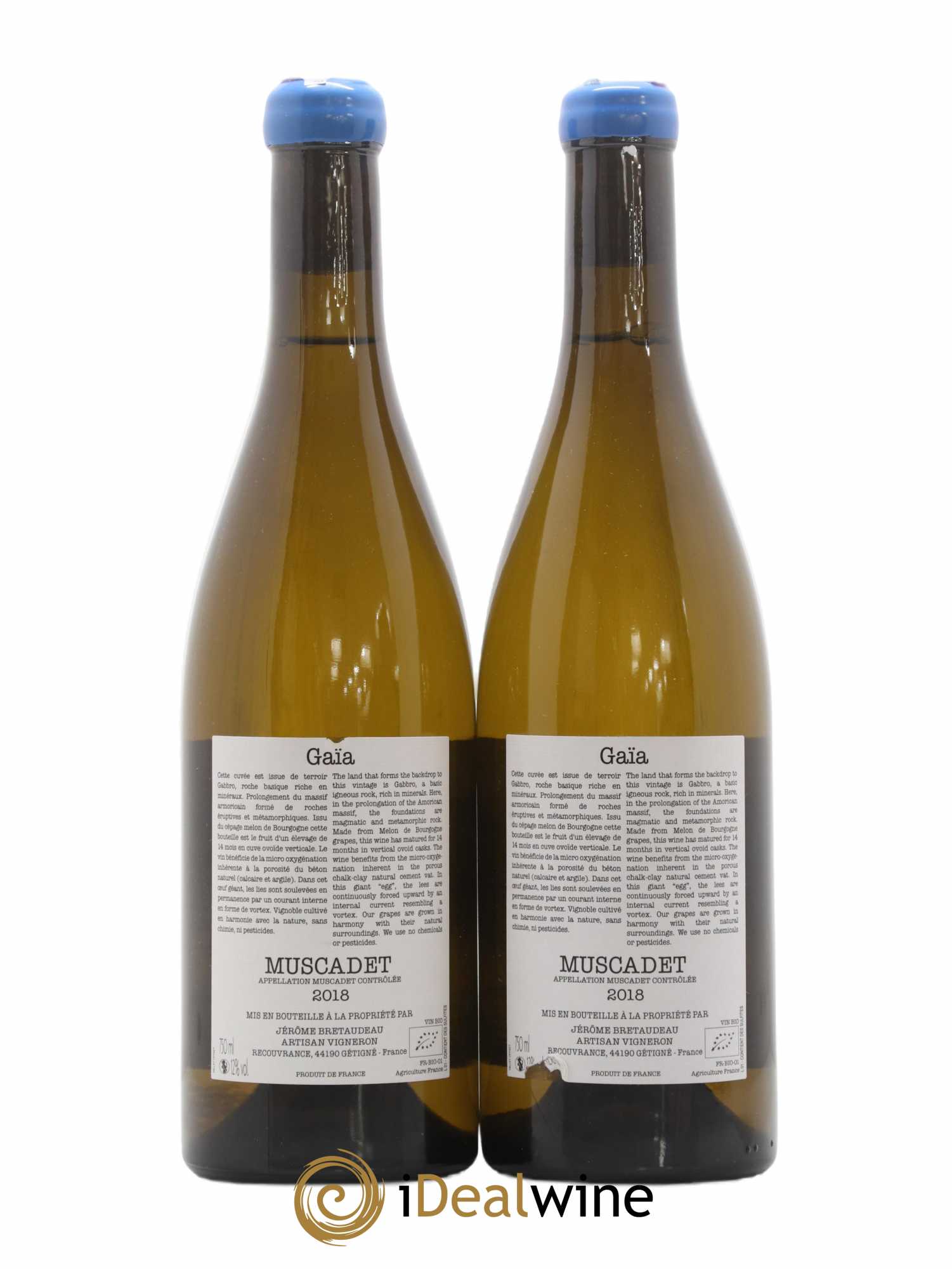 Muscadet-Sèvre-et-Maine Gaia Jérôme Bretaudeau - Domaine de Bellevue 2018 - Lot de 2 bouteilles - 1