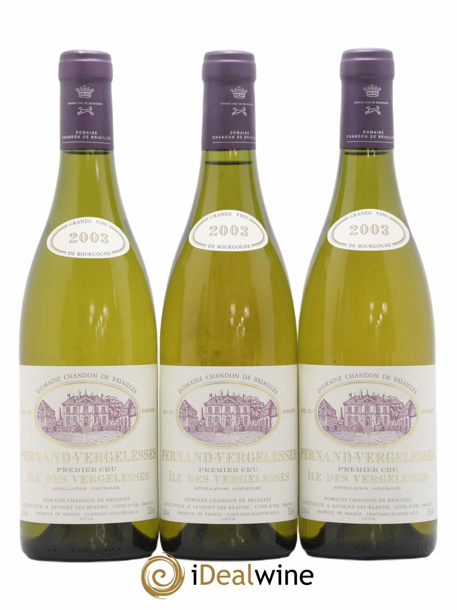 Pernand-Vergelesses 1er Cru Ile des Vergelesses Chandon de Briailles 2003 - Lot de 6 bouteilles - 1