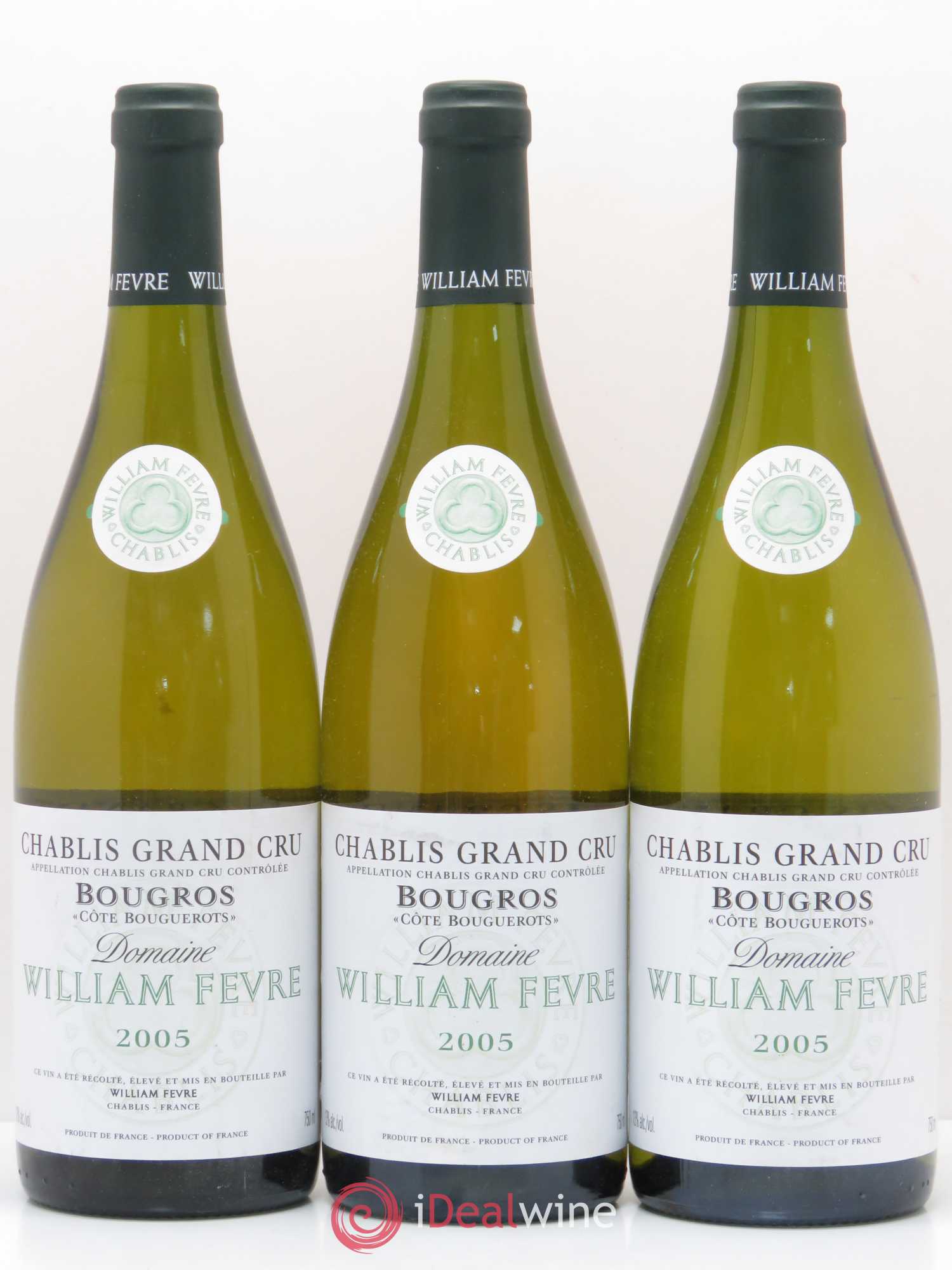 Chablis Grand Cru Bougros Côte Bouguerots William Fèvre (sans prix de réserve) 2005 - Lot de 3 bouteilles - 0